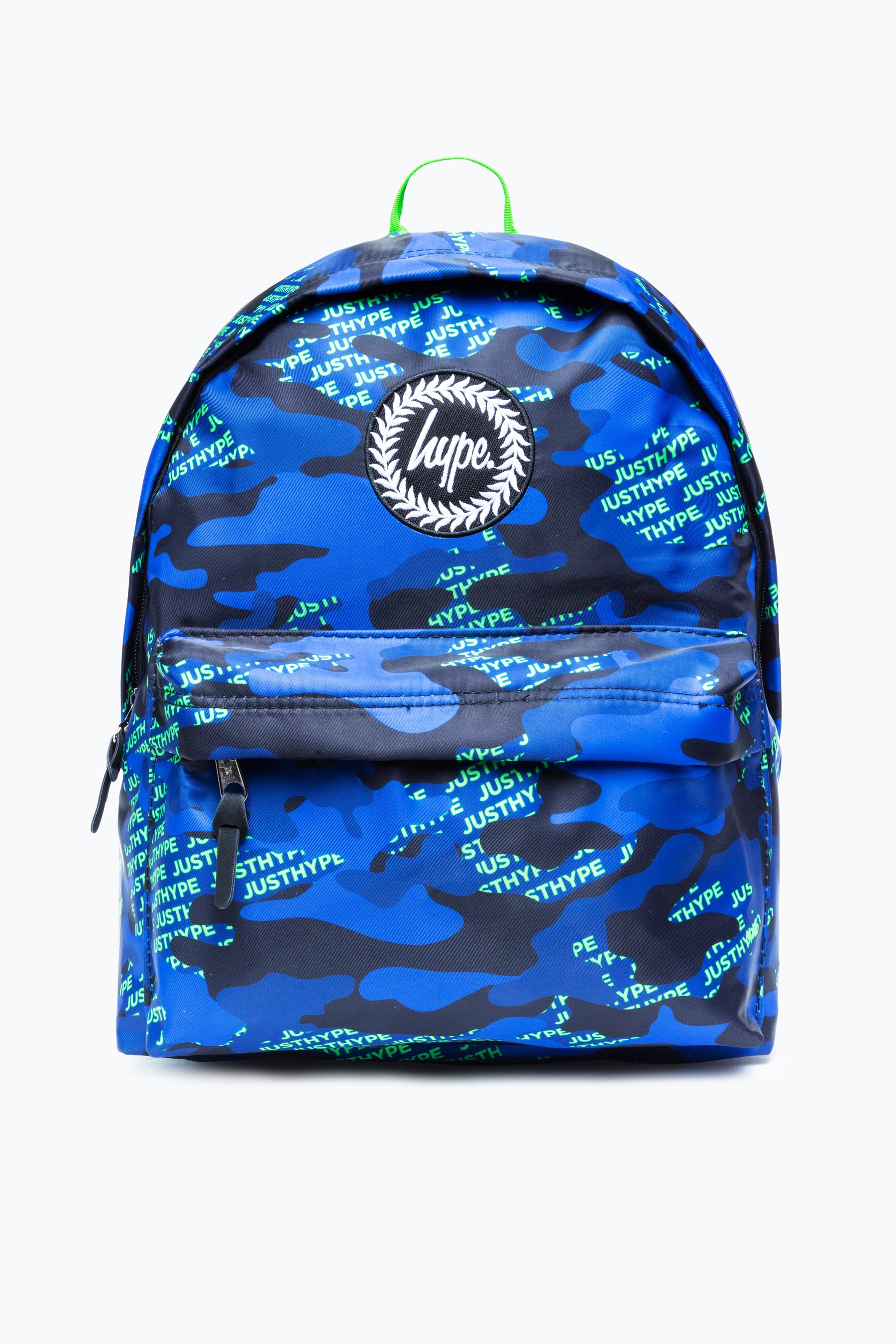 hype neon logo camo backpack