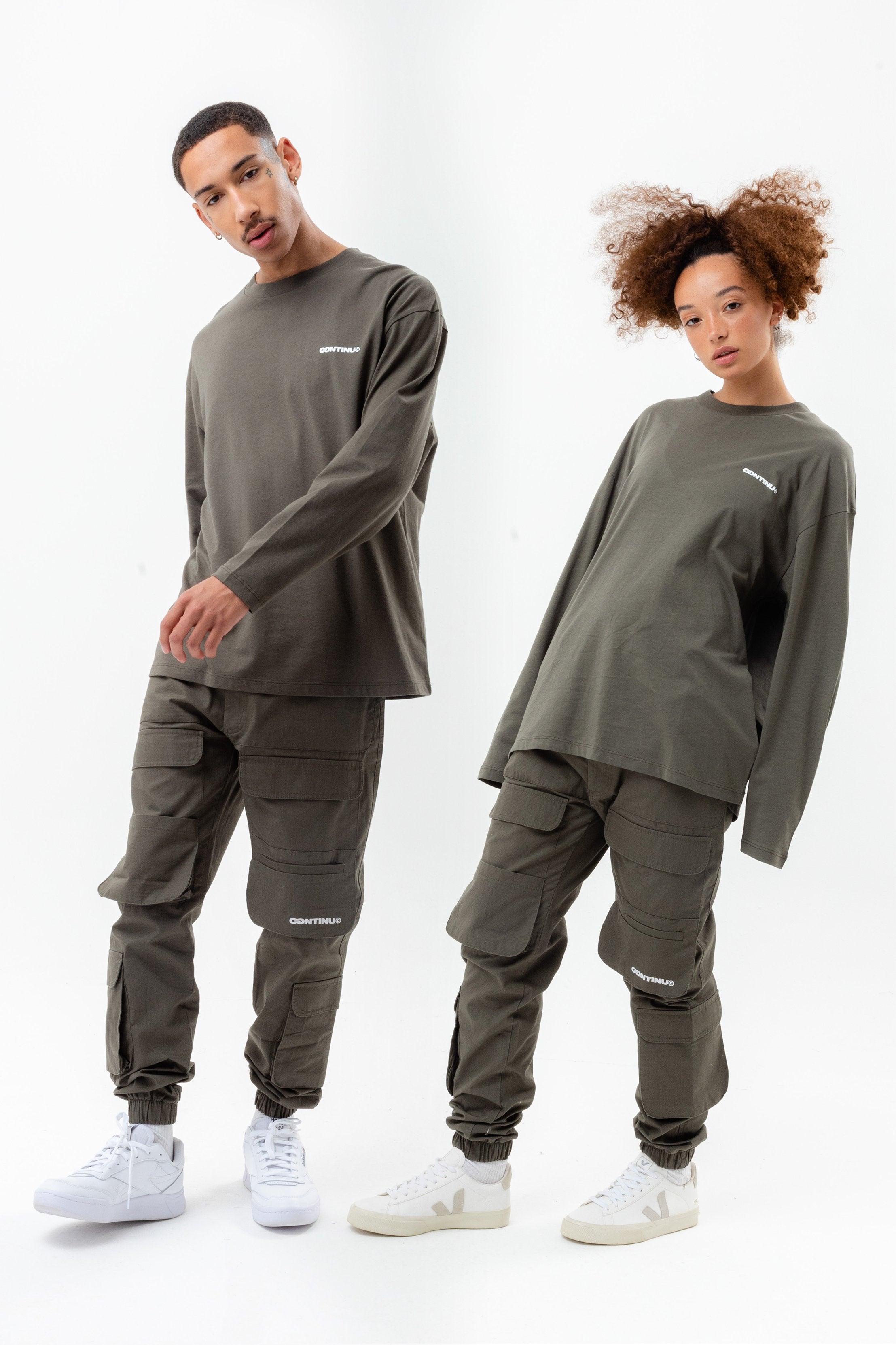 continu8 khaki cargo pants