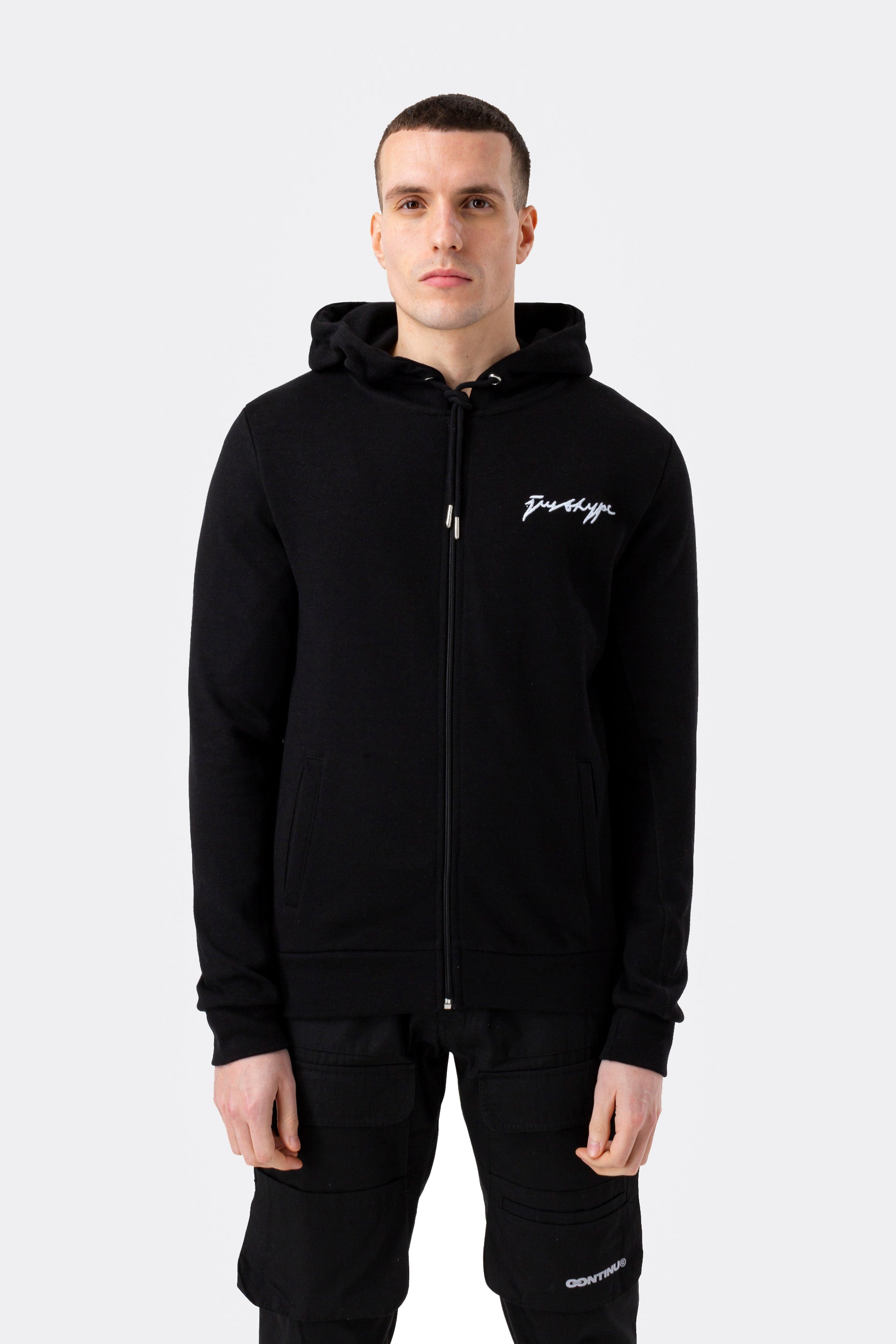 hype black scribble zip men’s hoodie