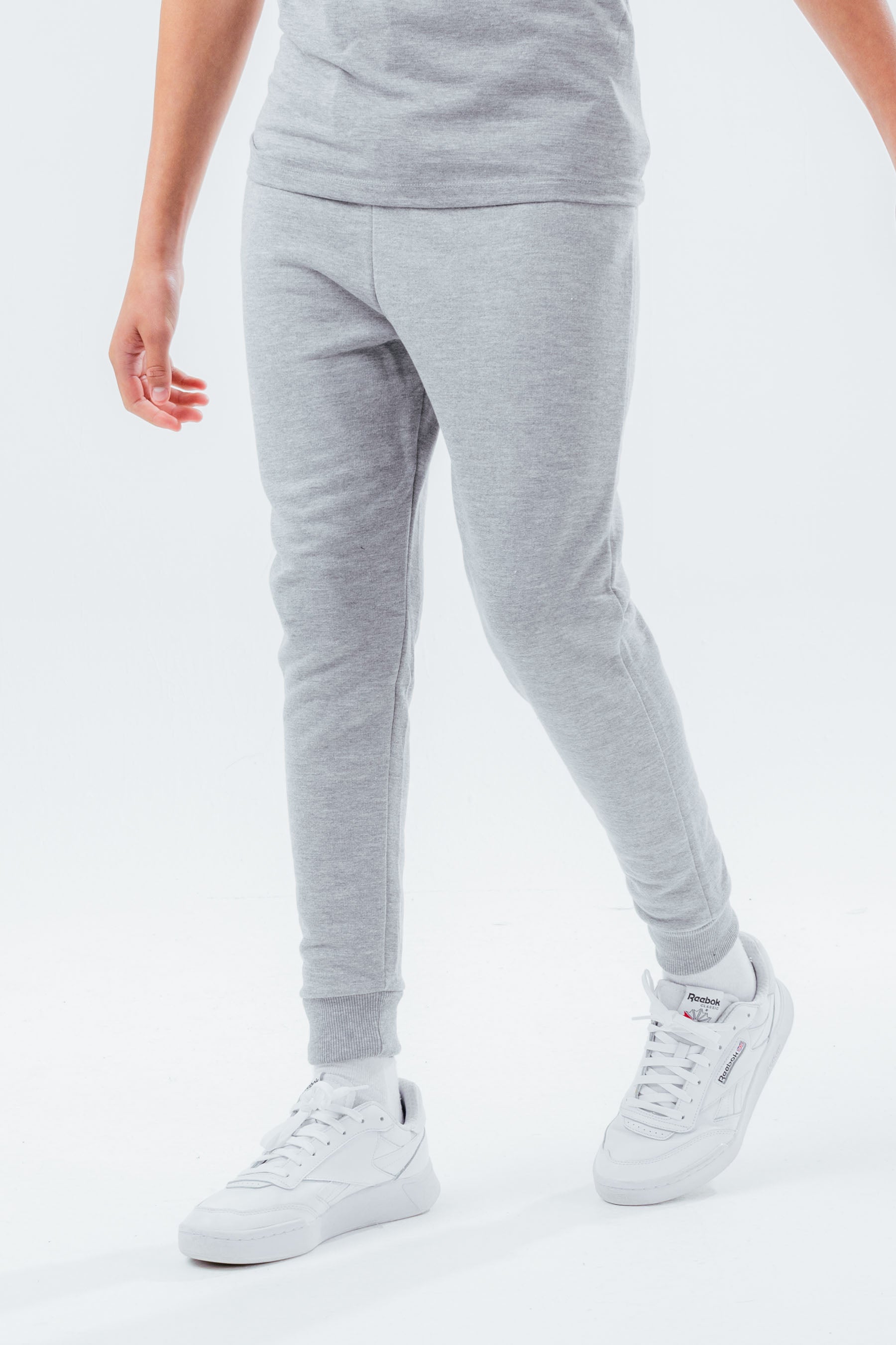 hype unisex kids grey marl script joggers