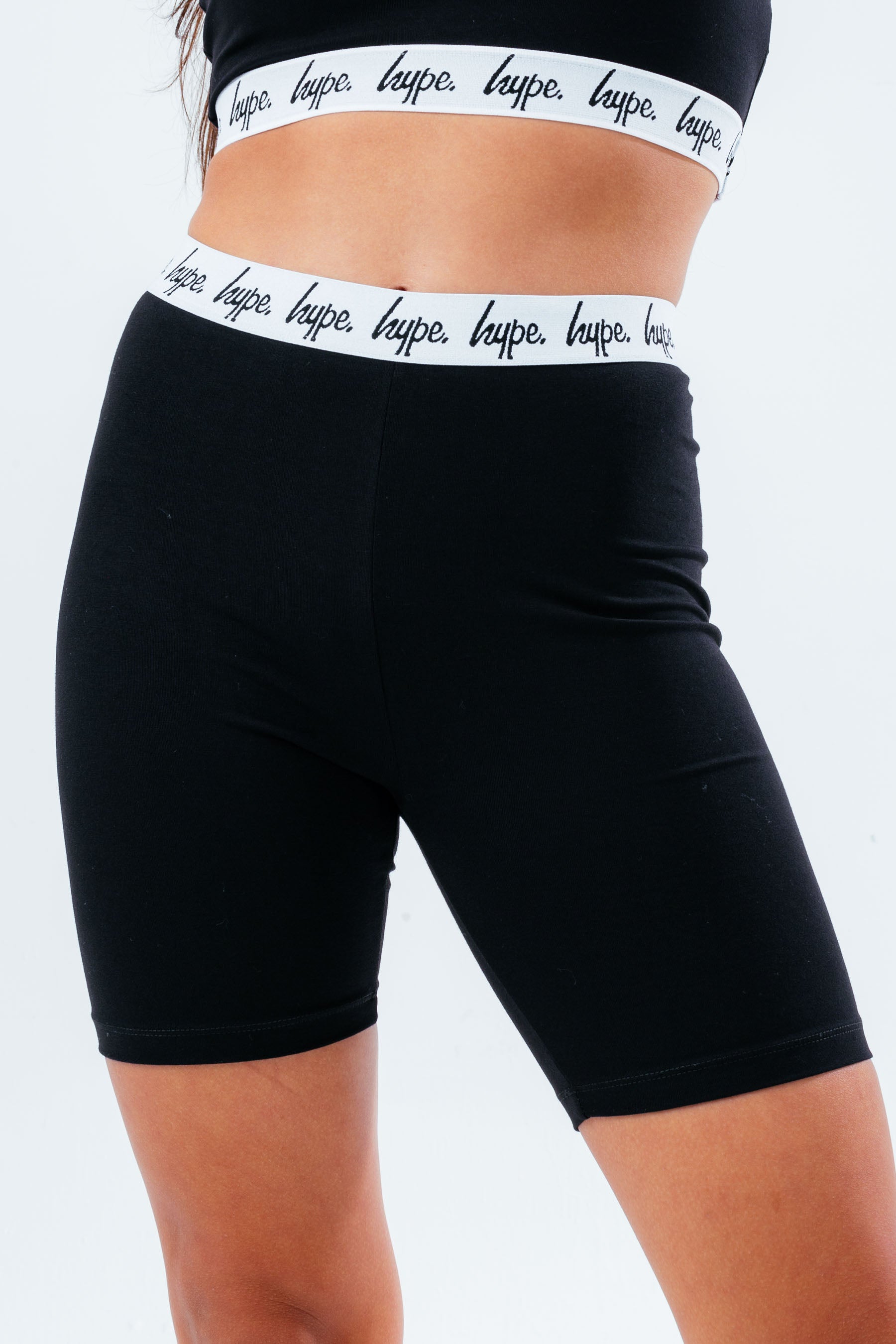 hype girls black core cycling shorts