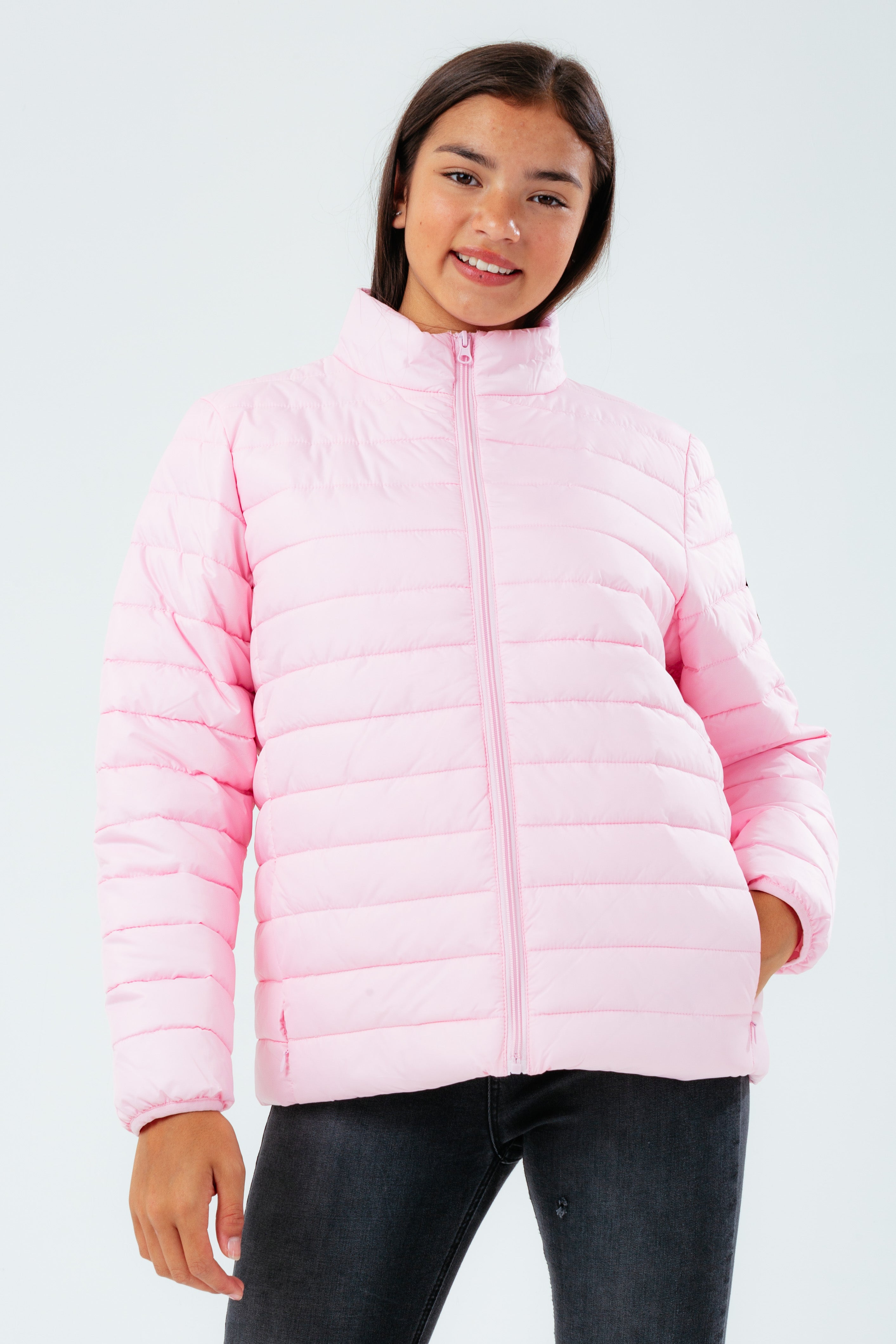 hype girls pink lightweight puffer jacket