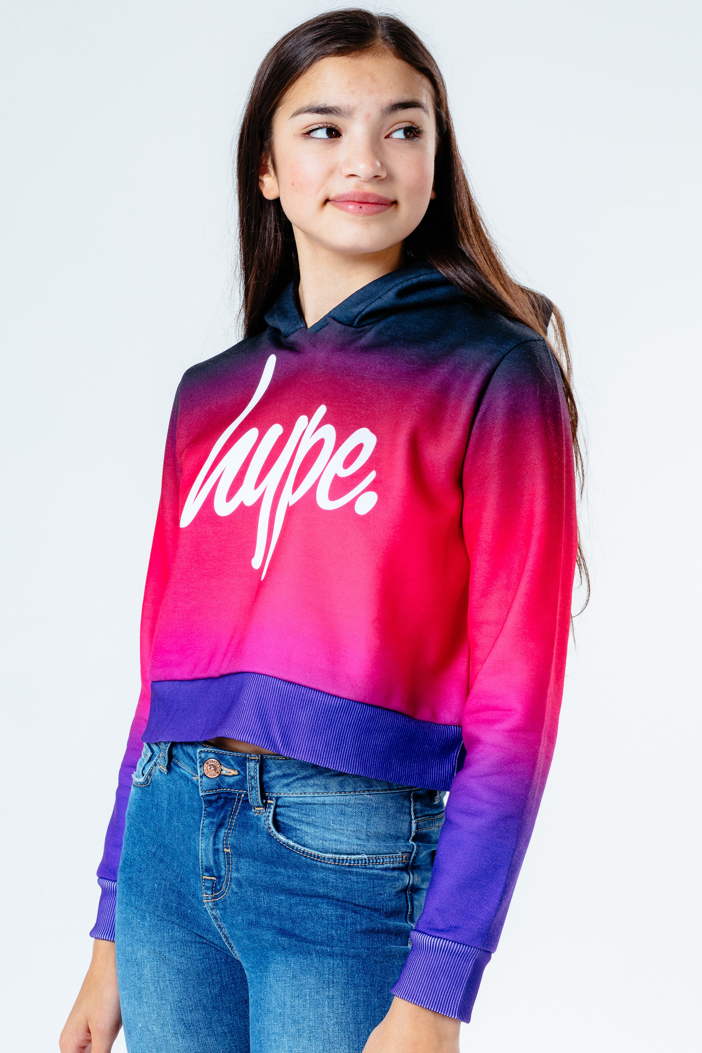 hype pretty fade girls crop pullover hoodie