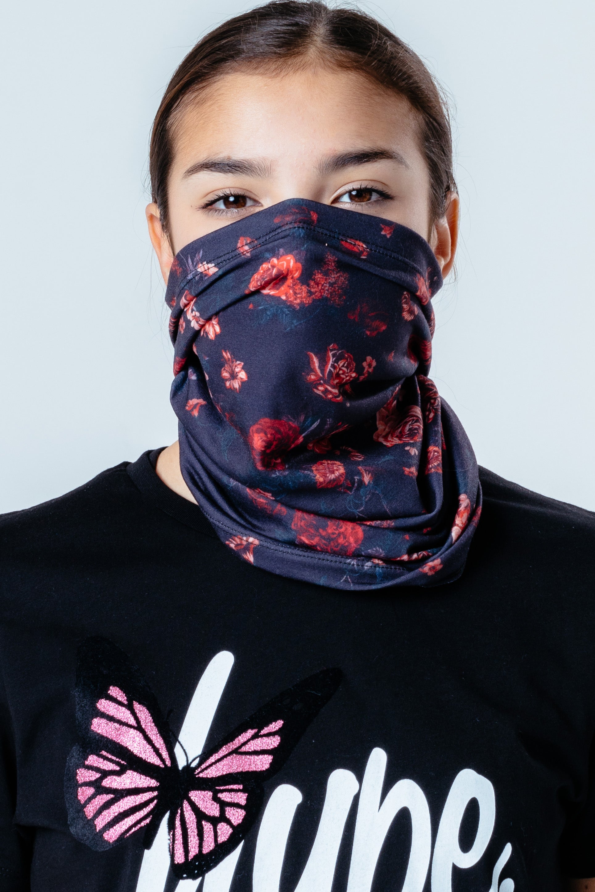 hype red roses snood headwear