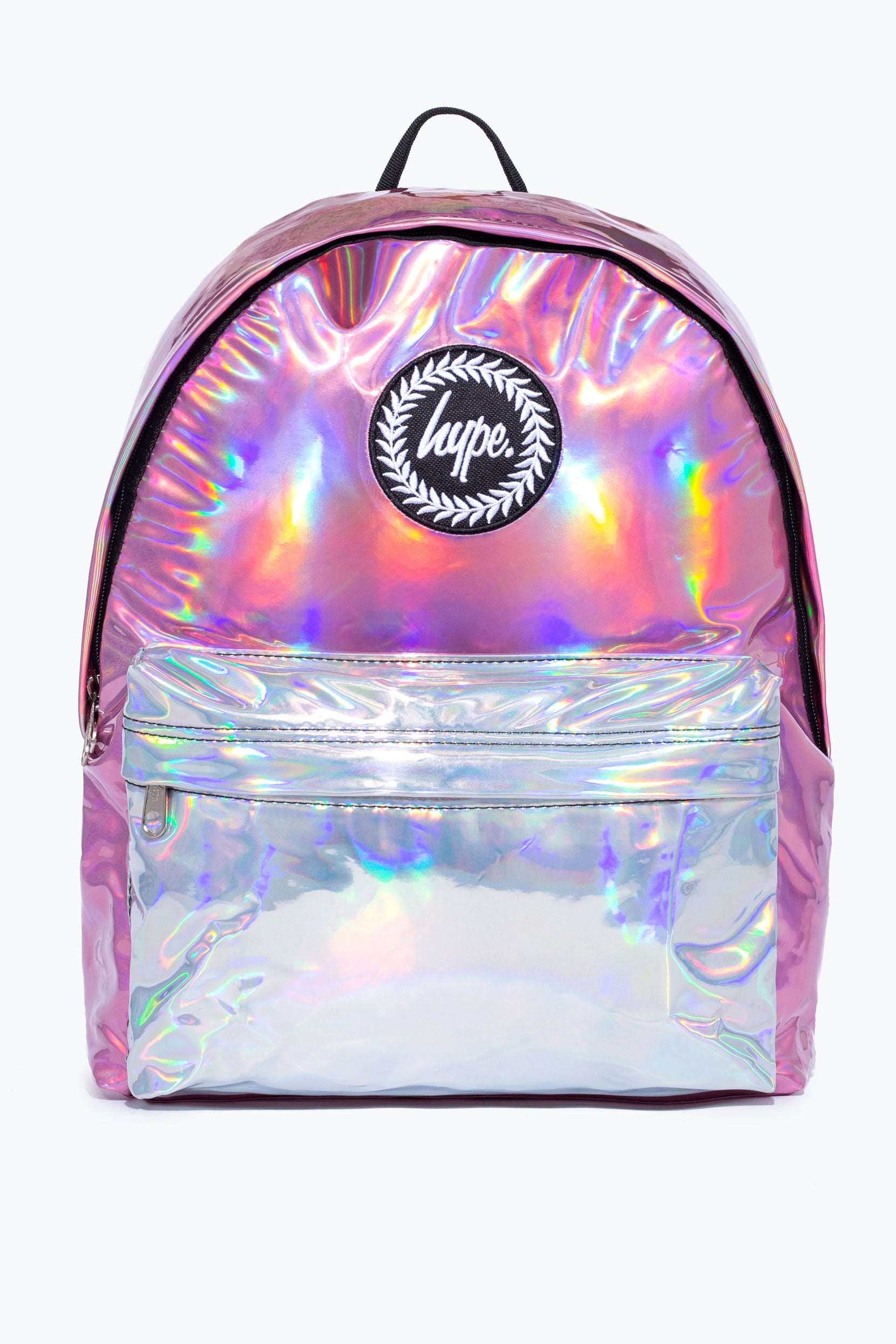 pink holographic hype bag