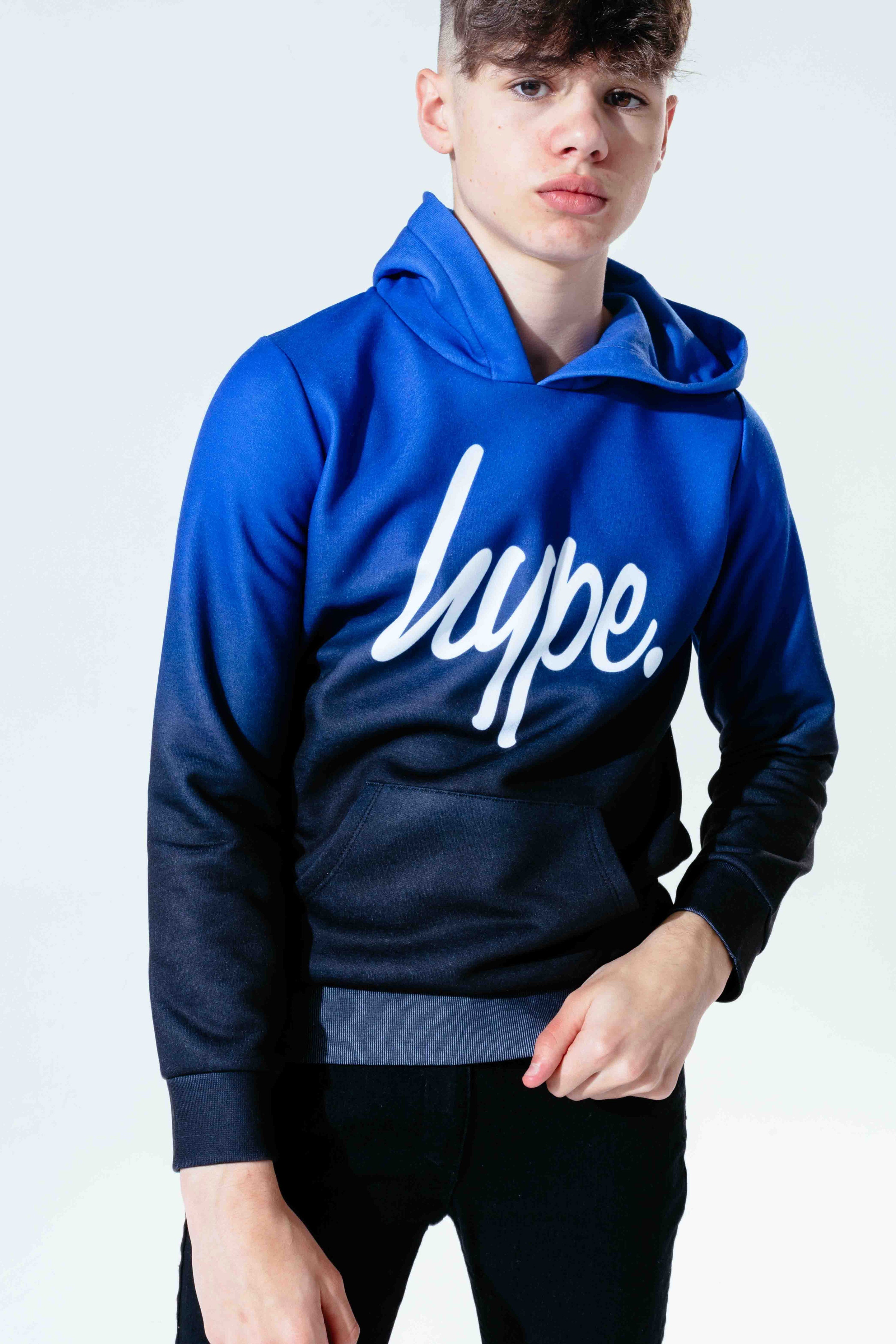 blue fade hoodie