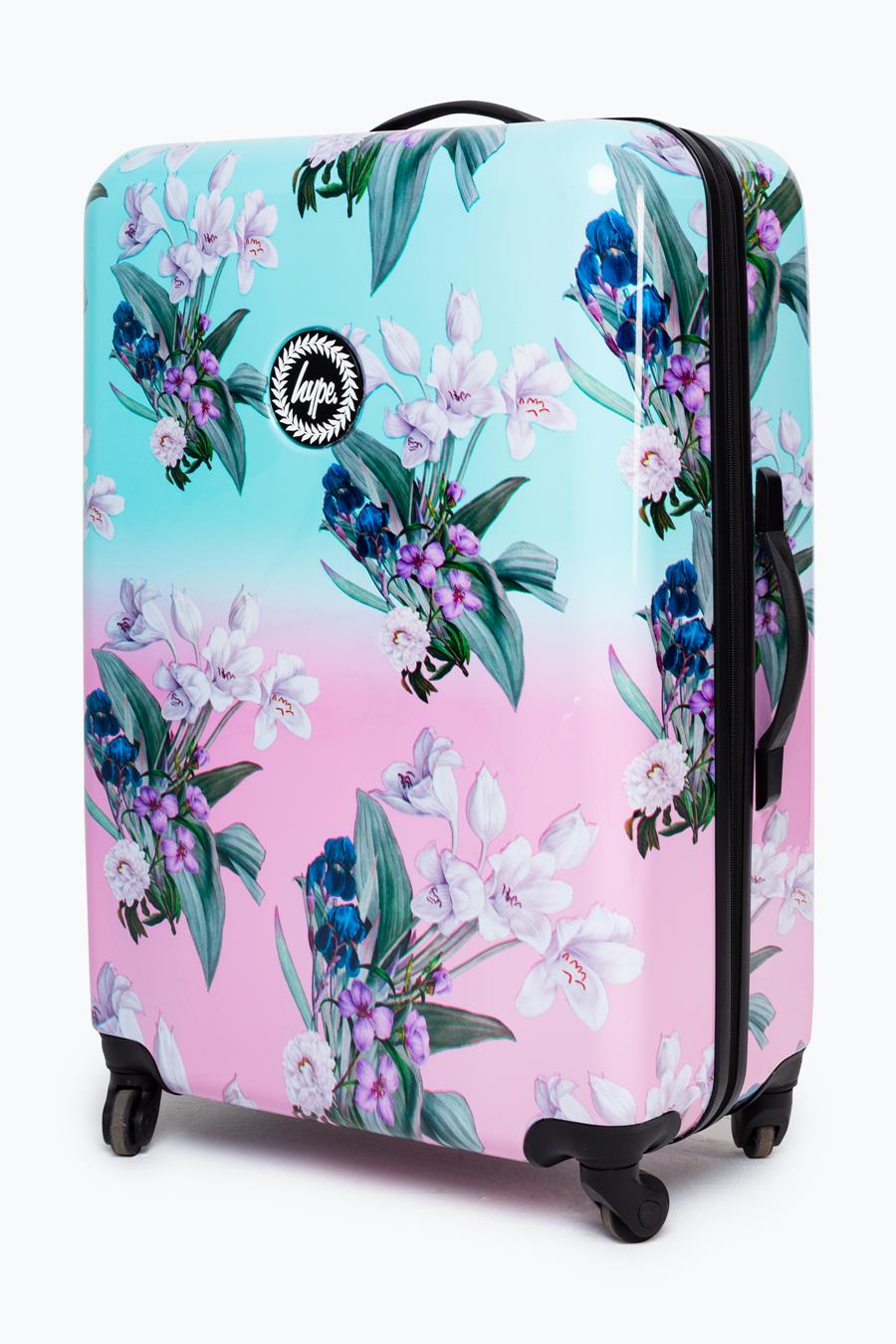 large floral suitcase