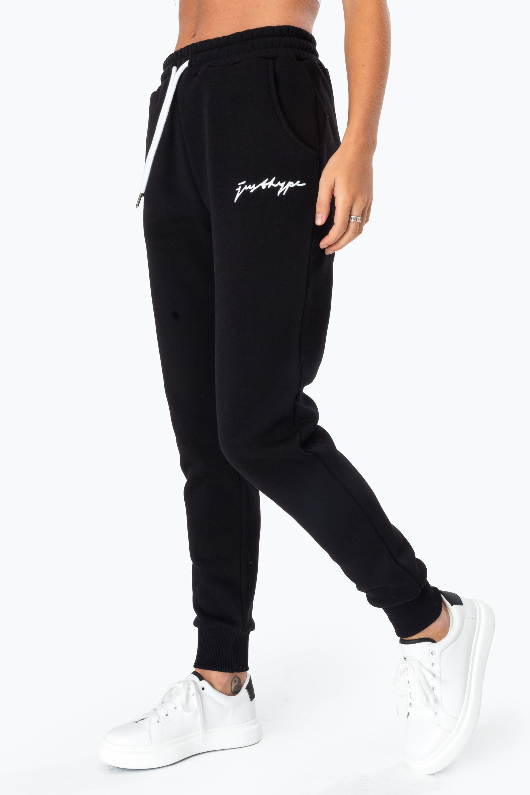 hype black scribble logo women’s joggers