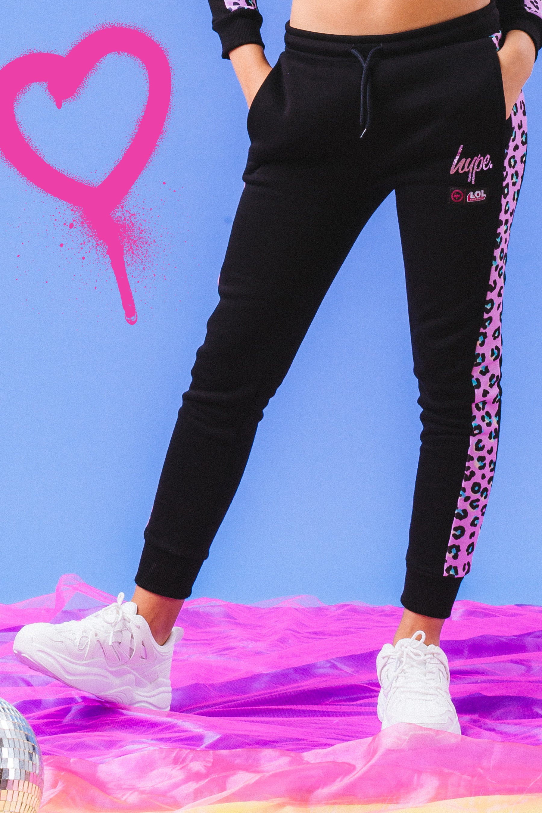 hype x l.o.l. leopard diva girls joggers