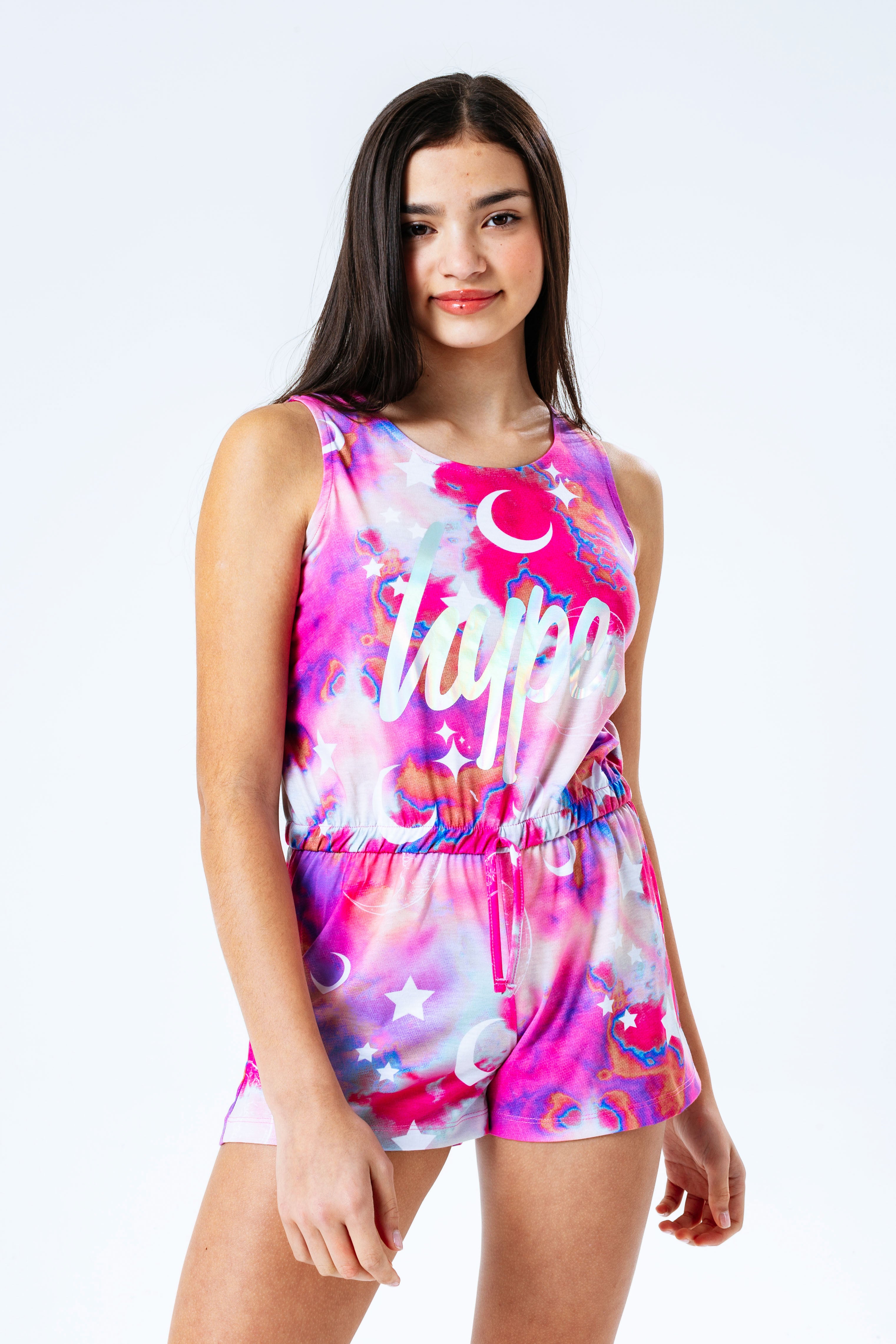 hype clouds mystic aop girls playsuit