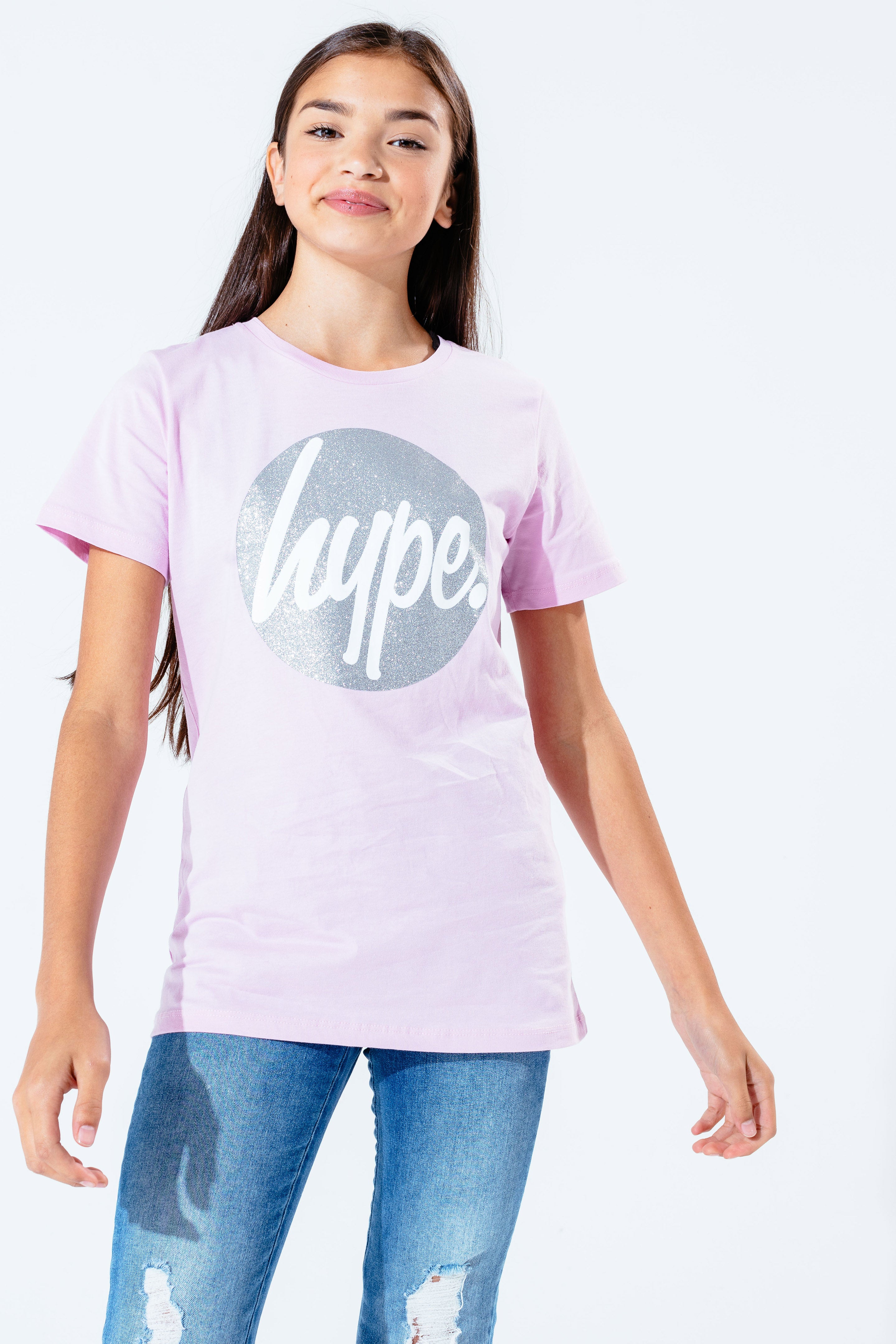 hype lilac glitter circle girls t-shirt