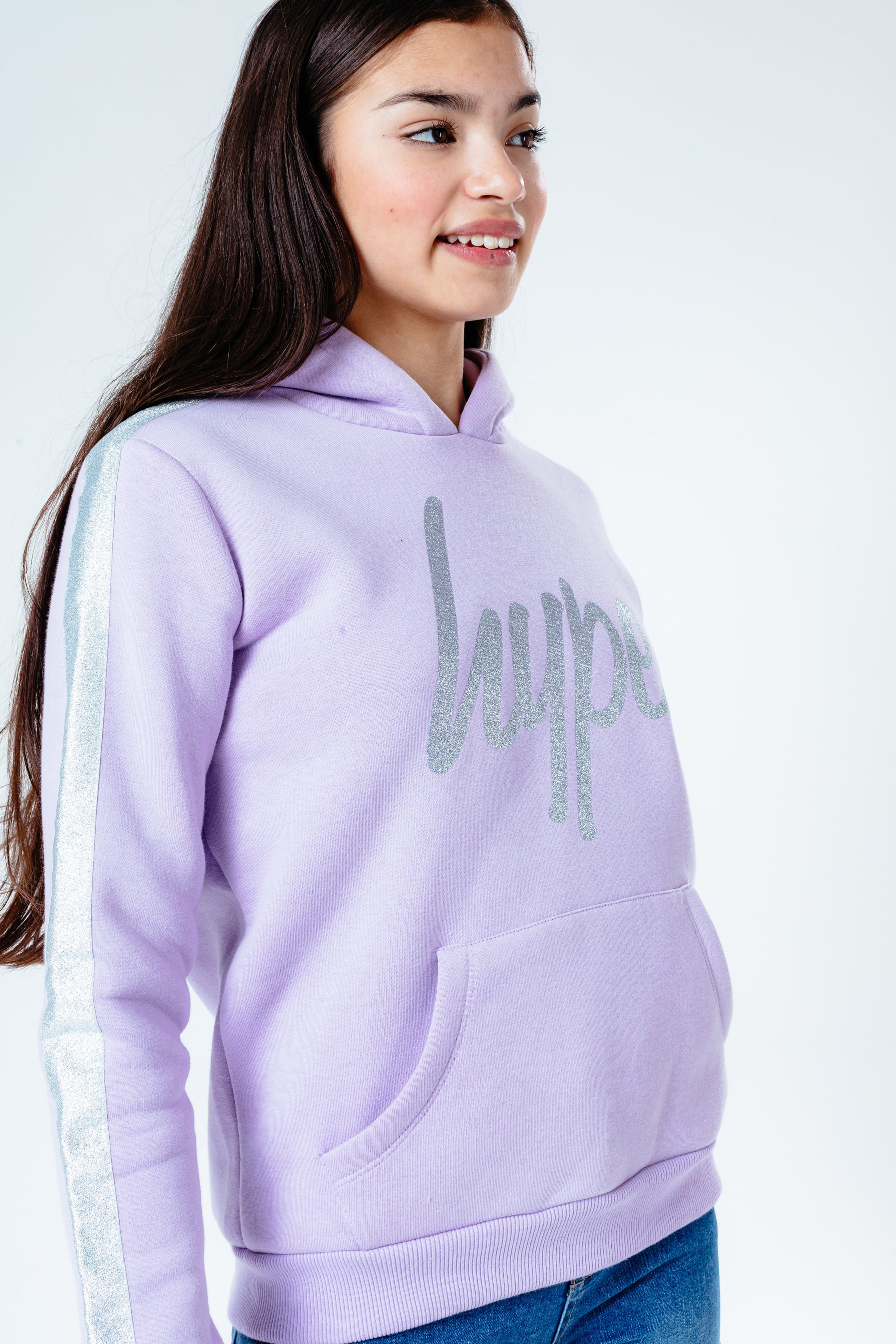 HYPE LILAC GLITTER TAPED KIDS PULLOVER HOODIE | Hype.