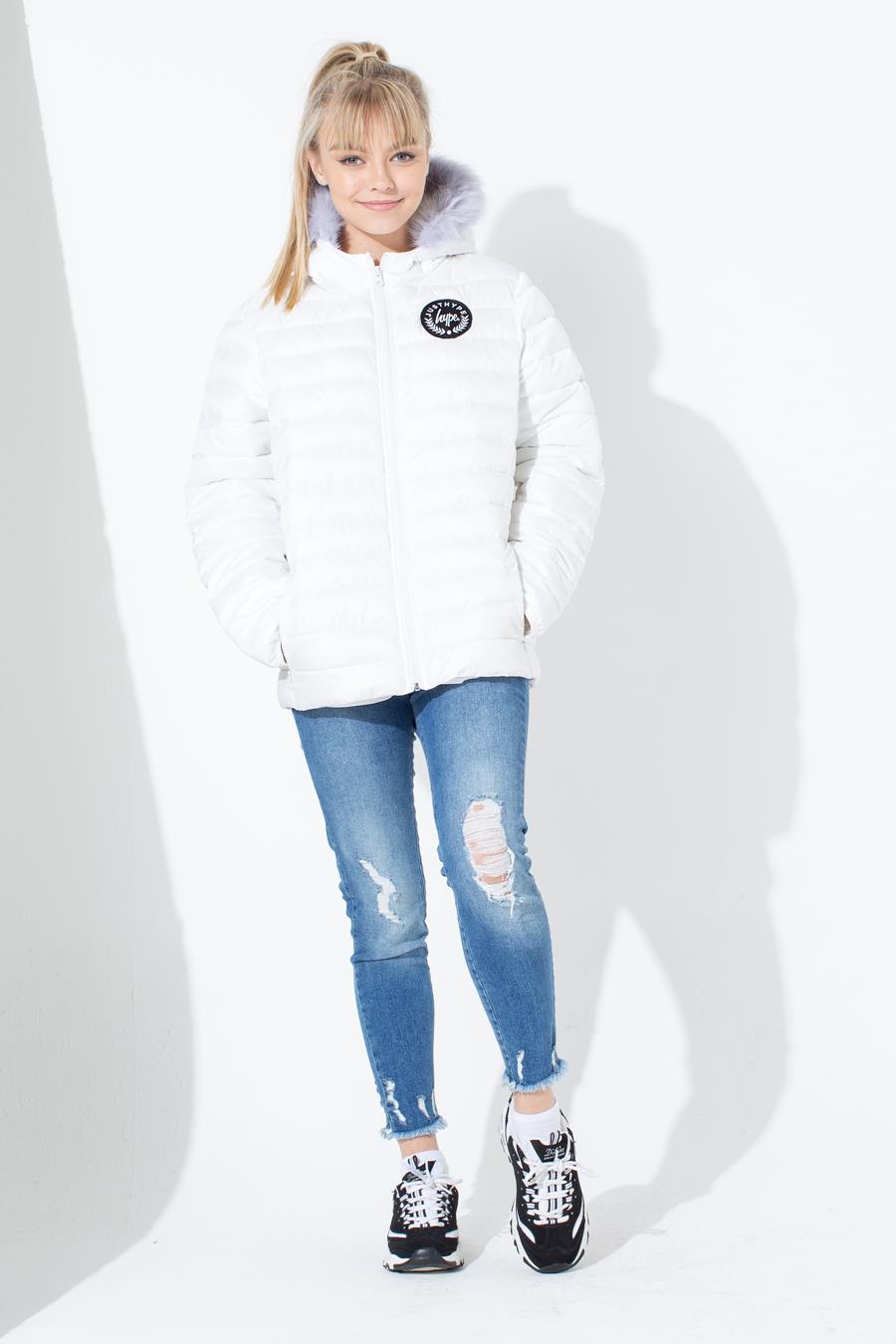 girls white puffer jacket