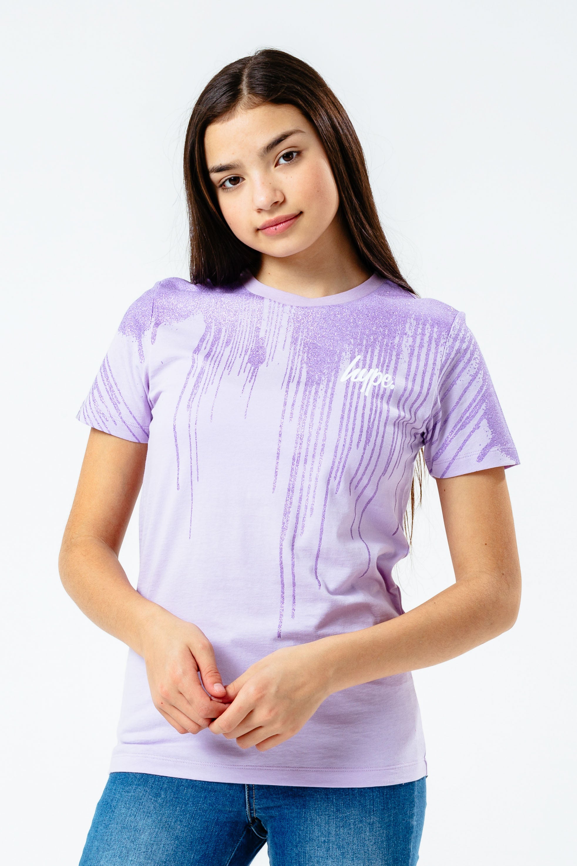 hype lilac glitter girls t-shirt