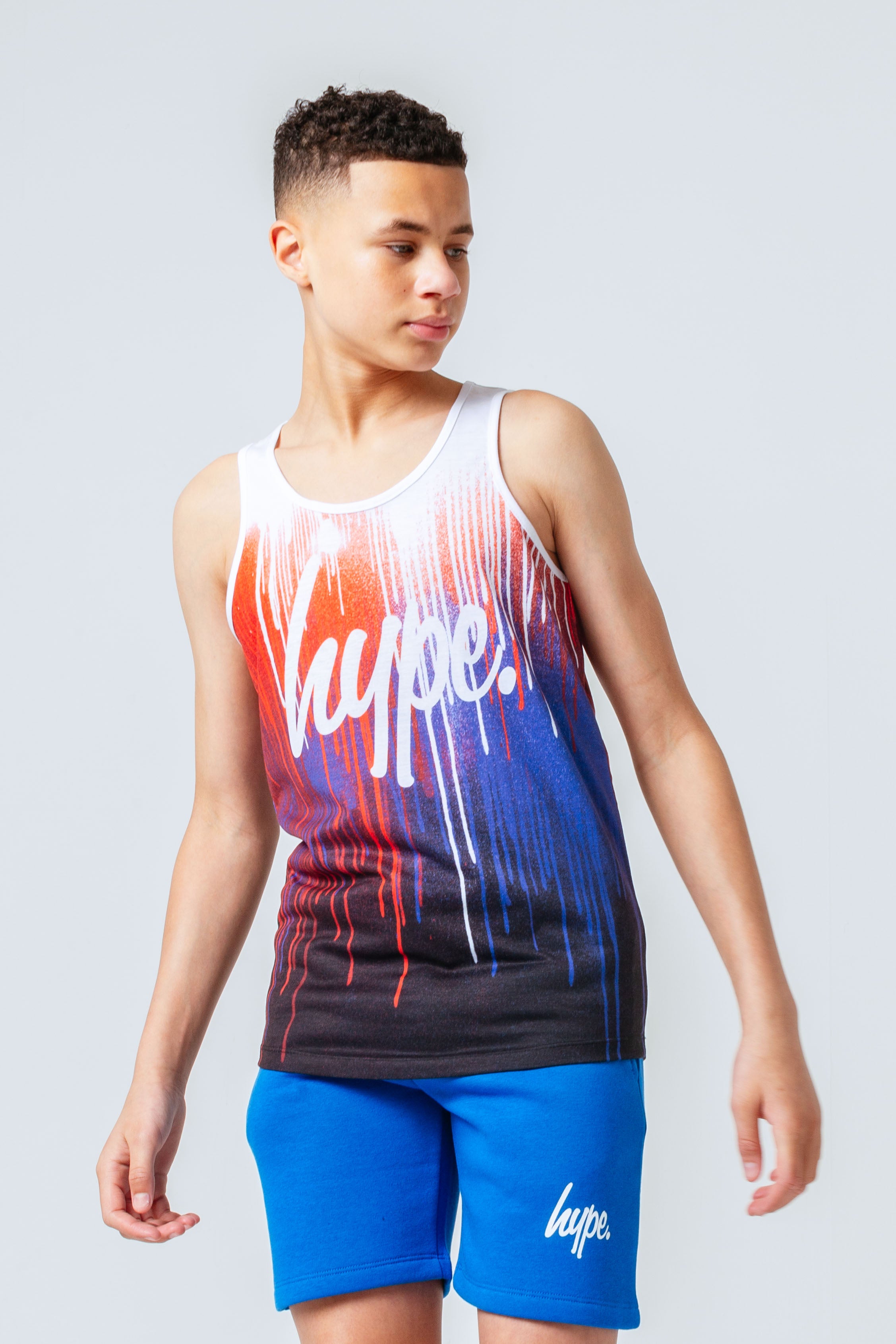 hype red white blue drips boys vest