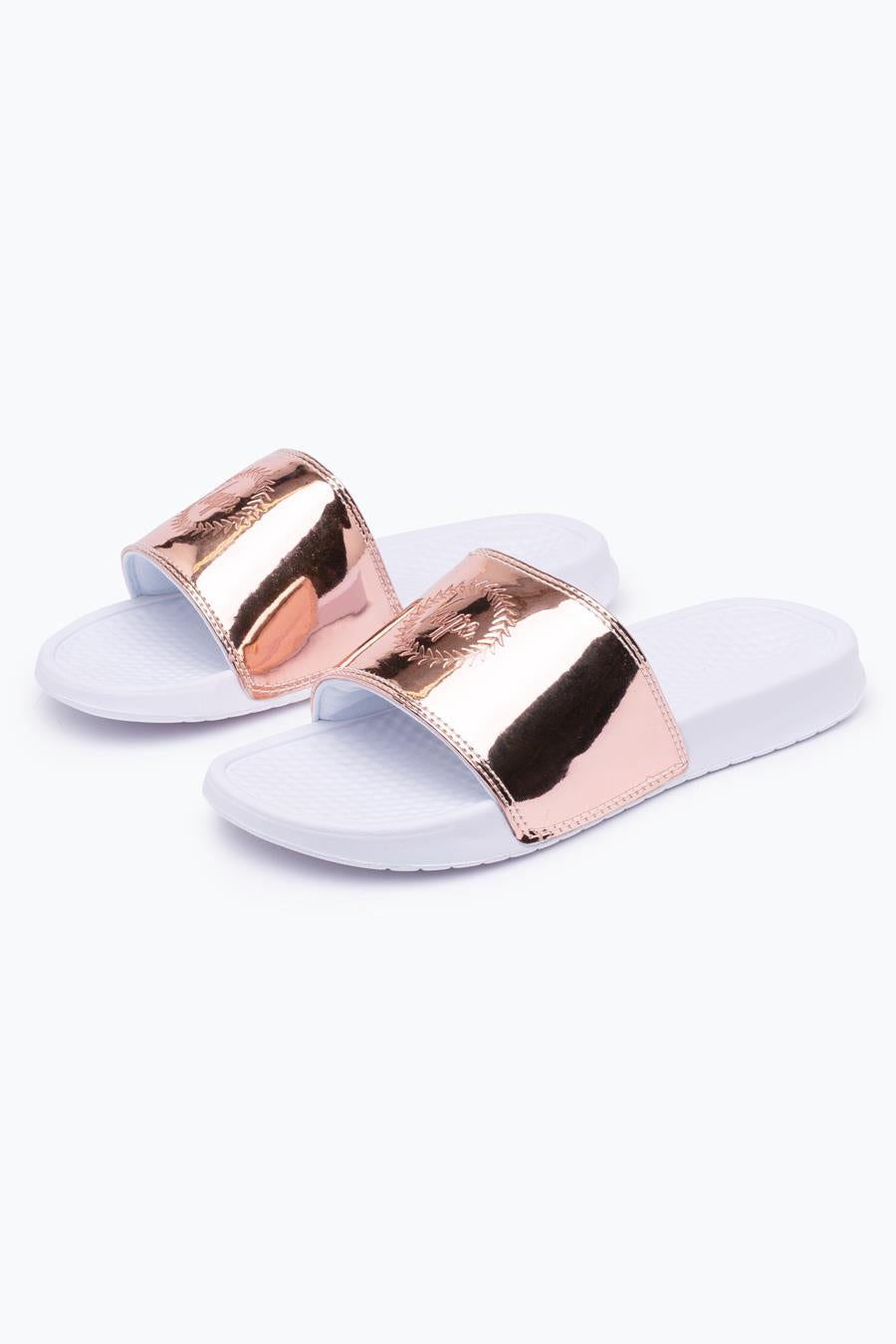 white and gold sliders