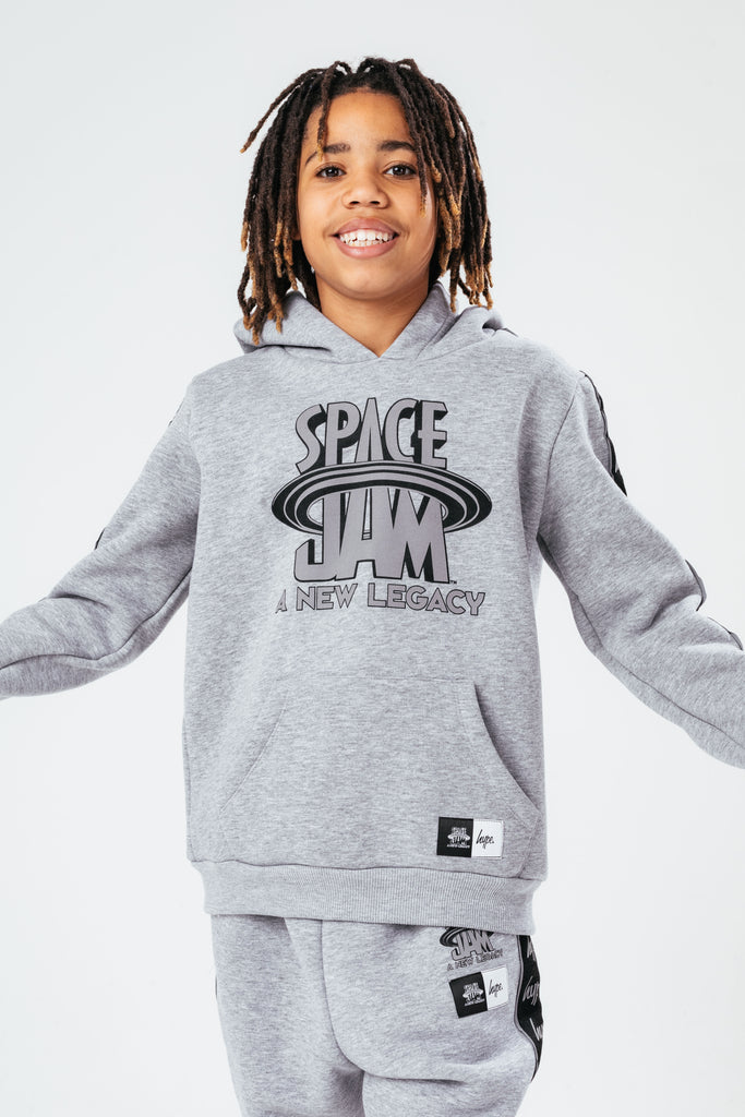 SPACE JAM X HYPE. SPACE JAM GREY REFLECTIVE KIDS PULLOVER HOODIE | Hype.