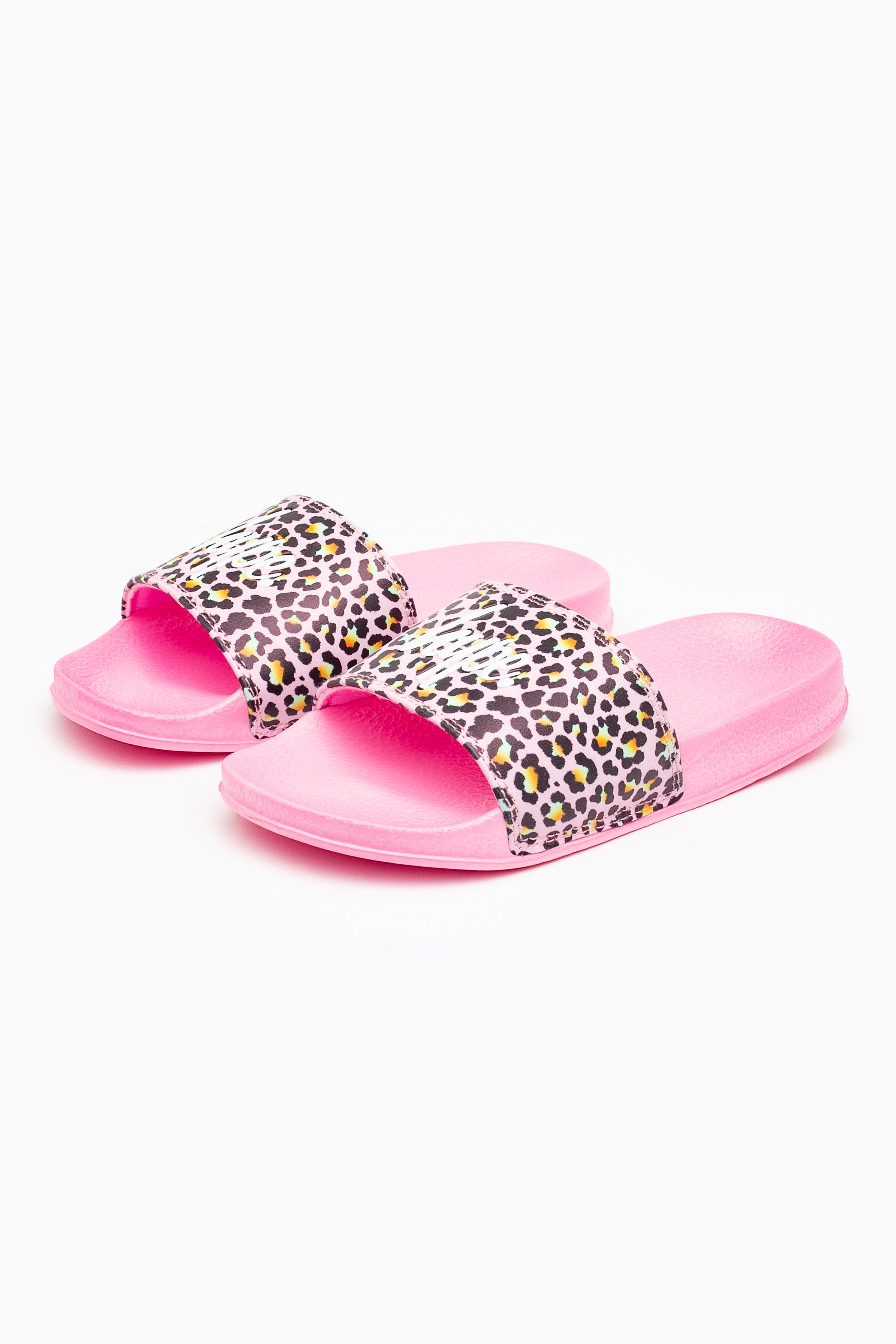 hype disco leopard kids unisex sliders