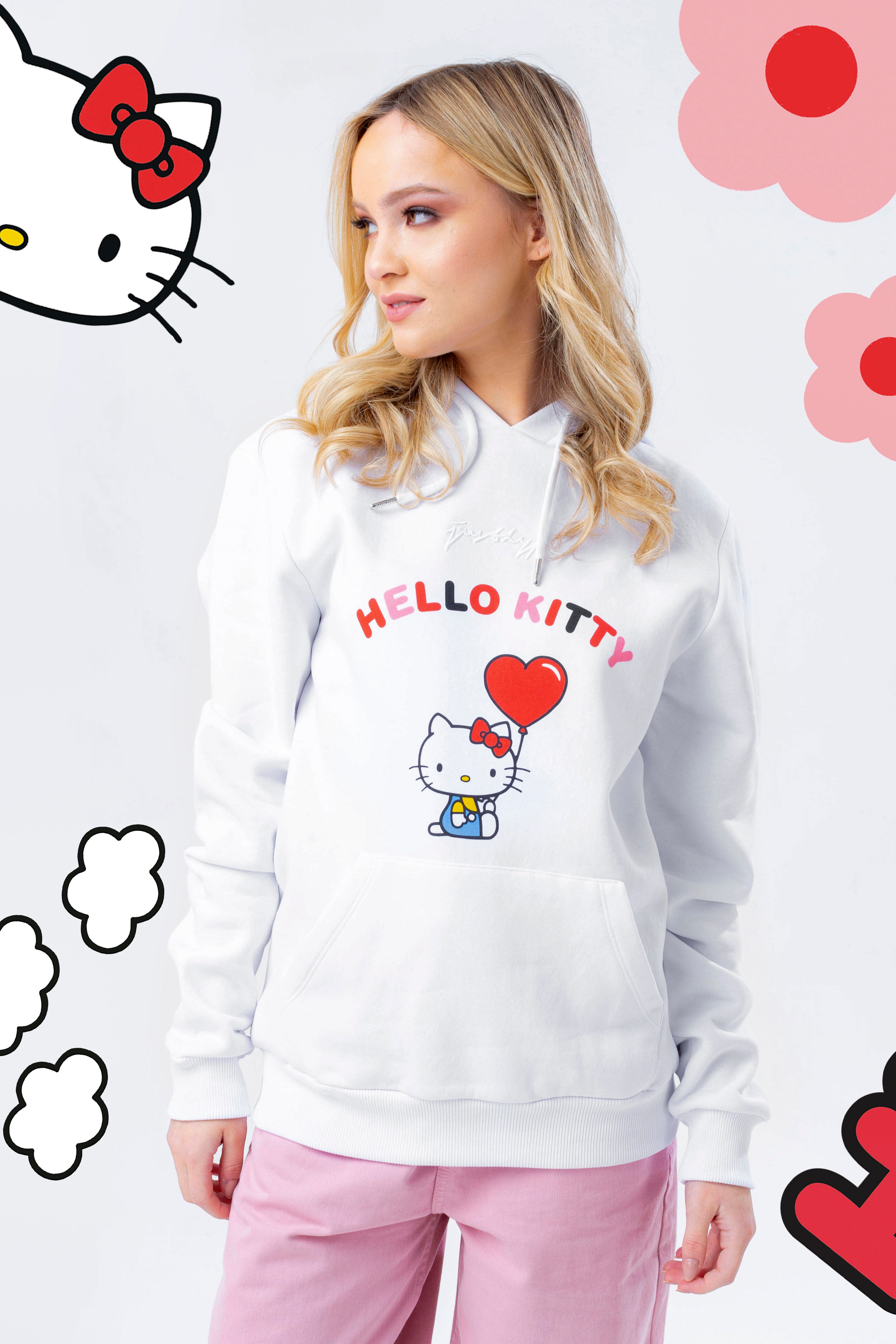 HYPE X HELLO KITTY WHITE BALLOON HOODIE | Hype.