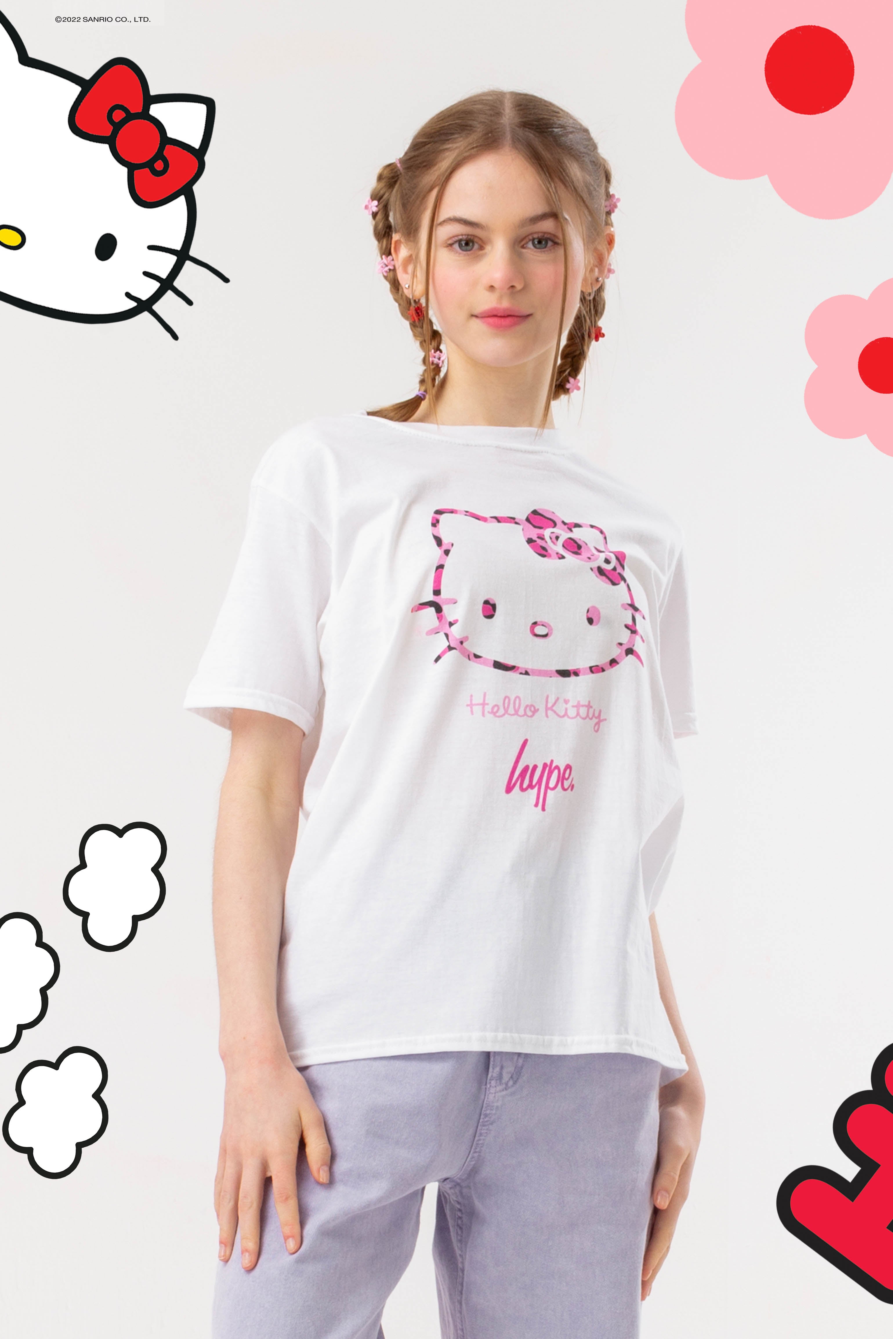 NTWRK HYPE X HELLO KITTY LEOPARD INFILL T SHIRT