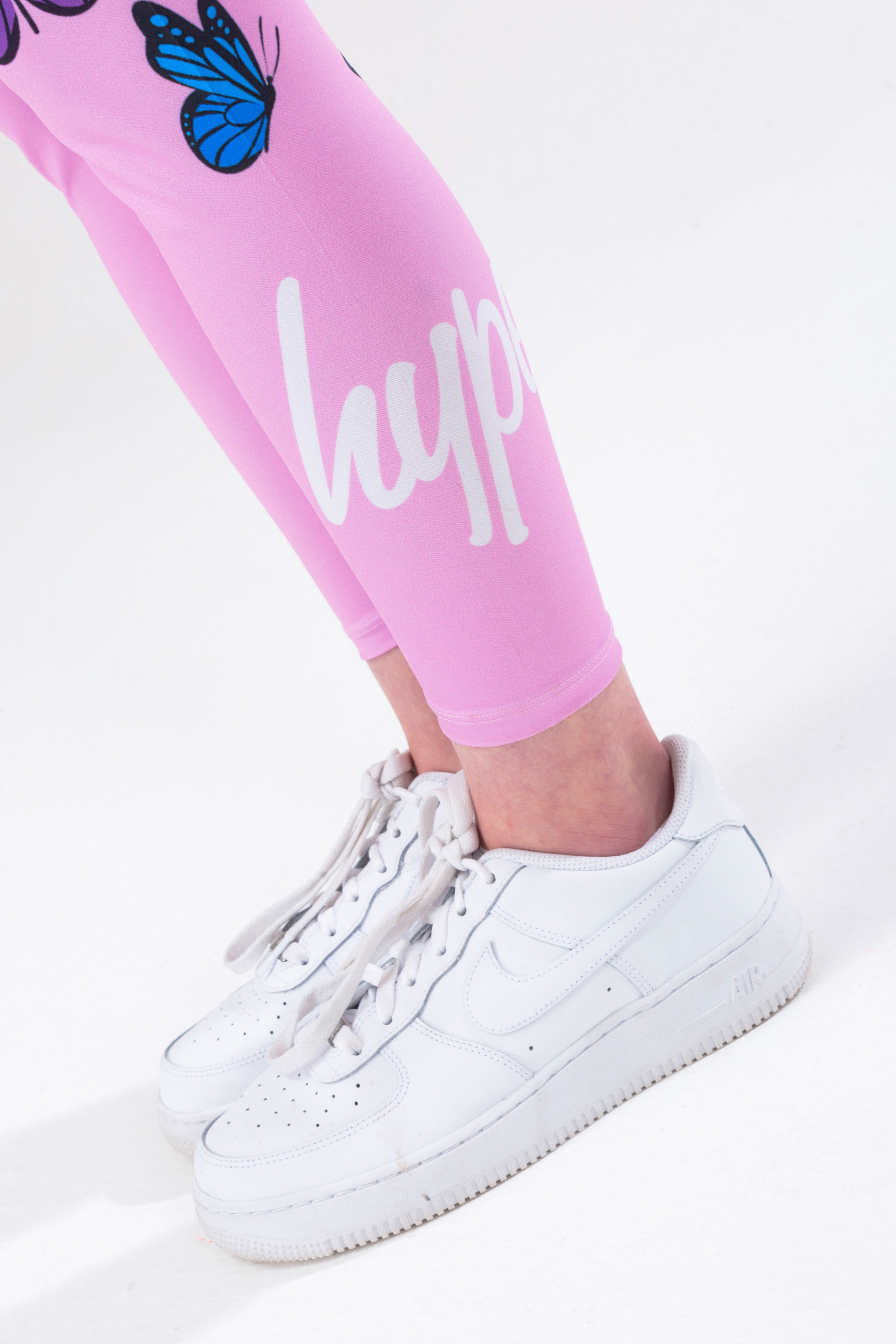 HYPE PINK TAPED GIRLS LEGGINGS