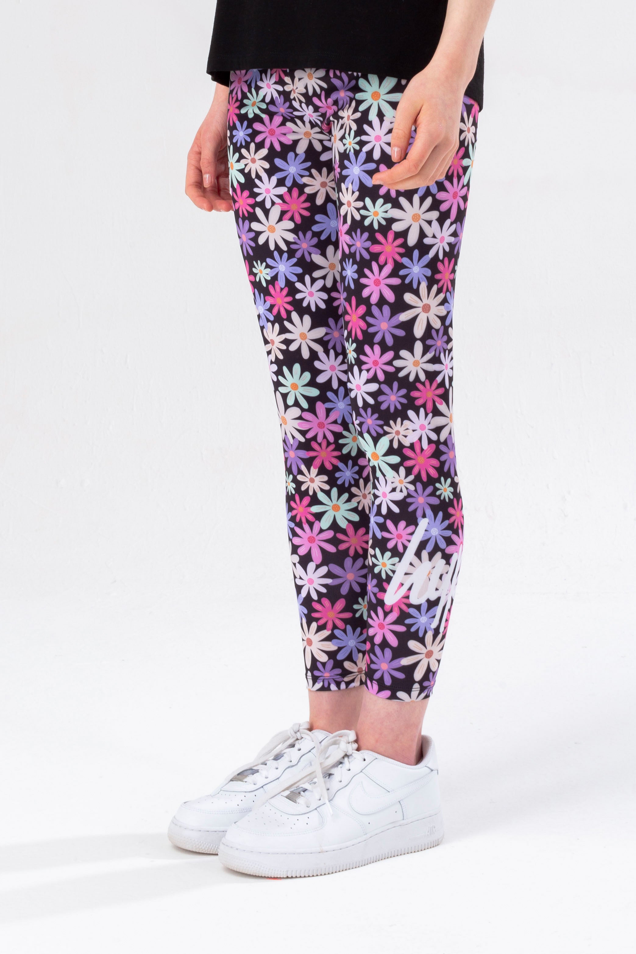 hype girls multi flower script leggings