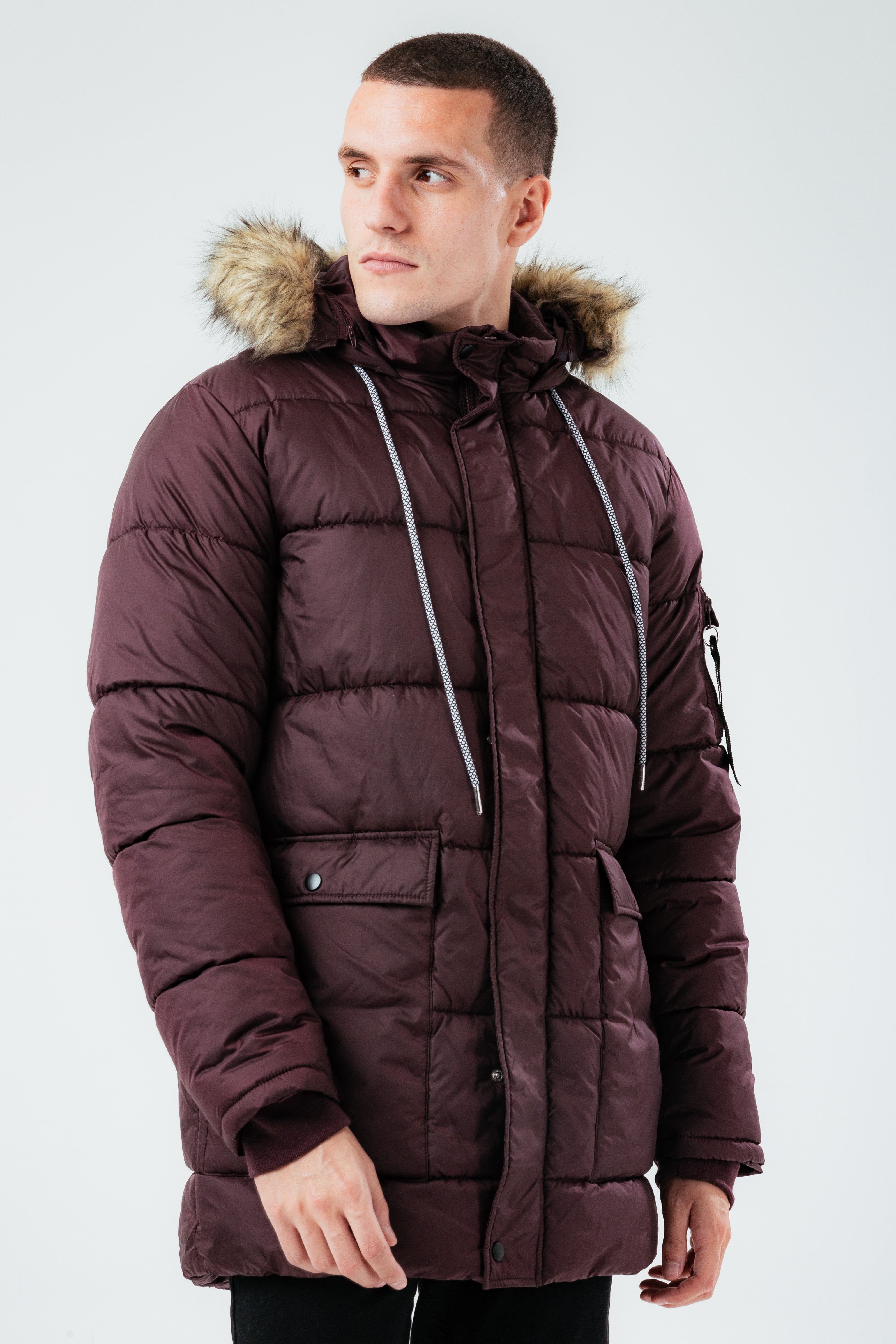 hype burgundy men’s explorer jacket