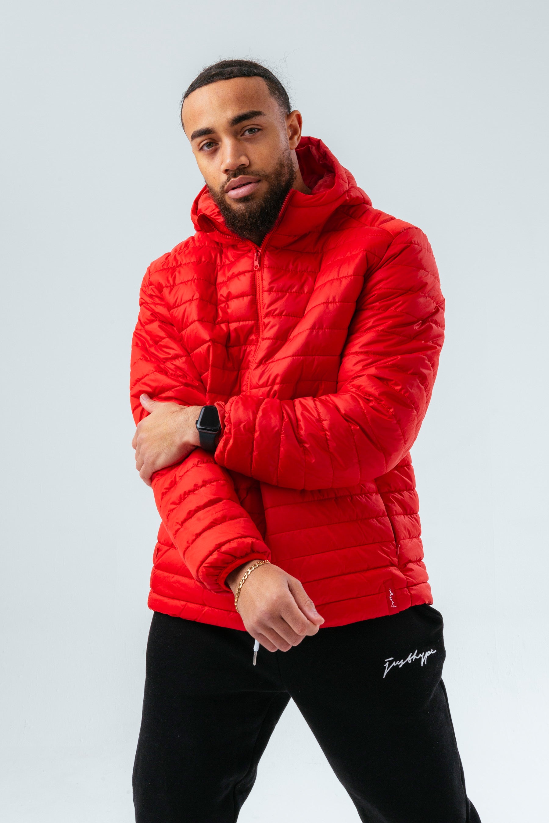 hype red men’s puffer jacket