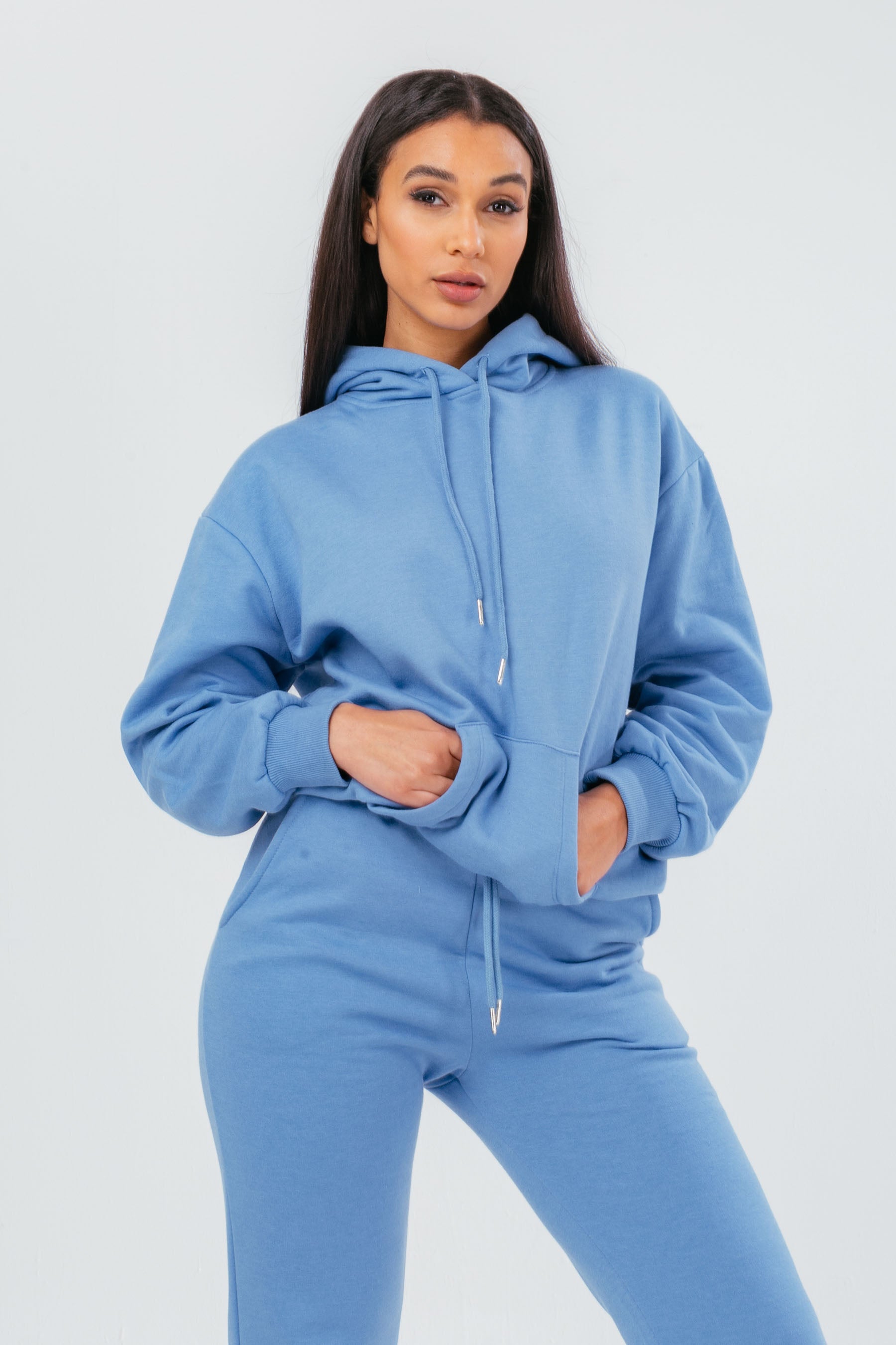 hype dusky blue women’s pullover hoodie