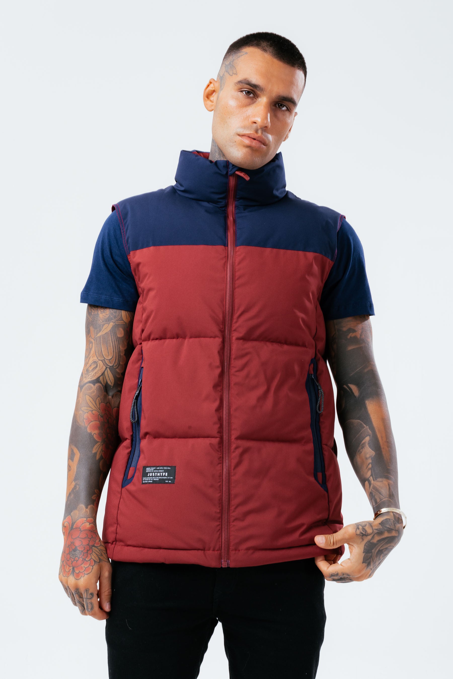 hype burgundy adult gilet