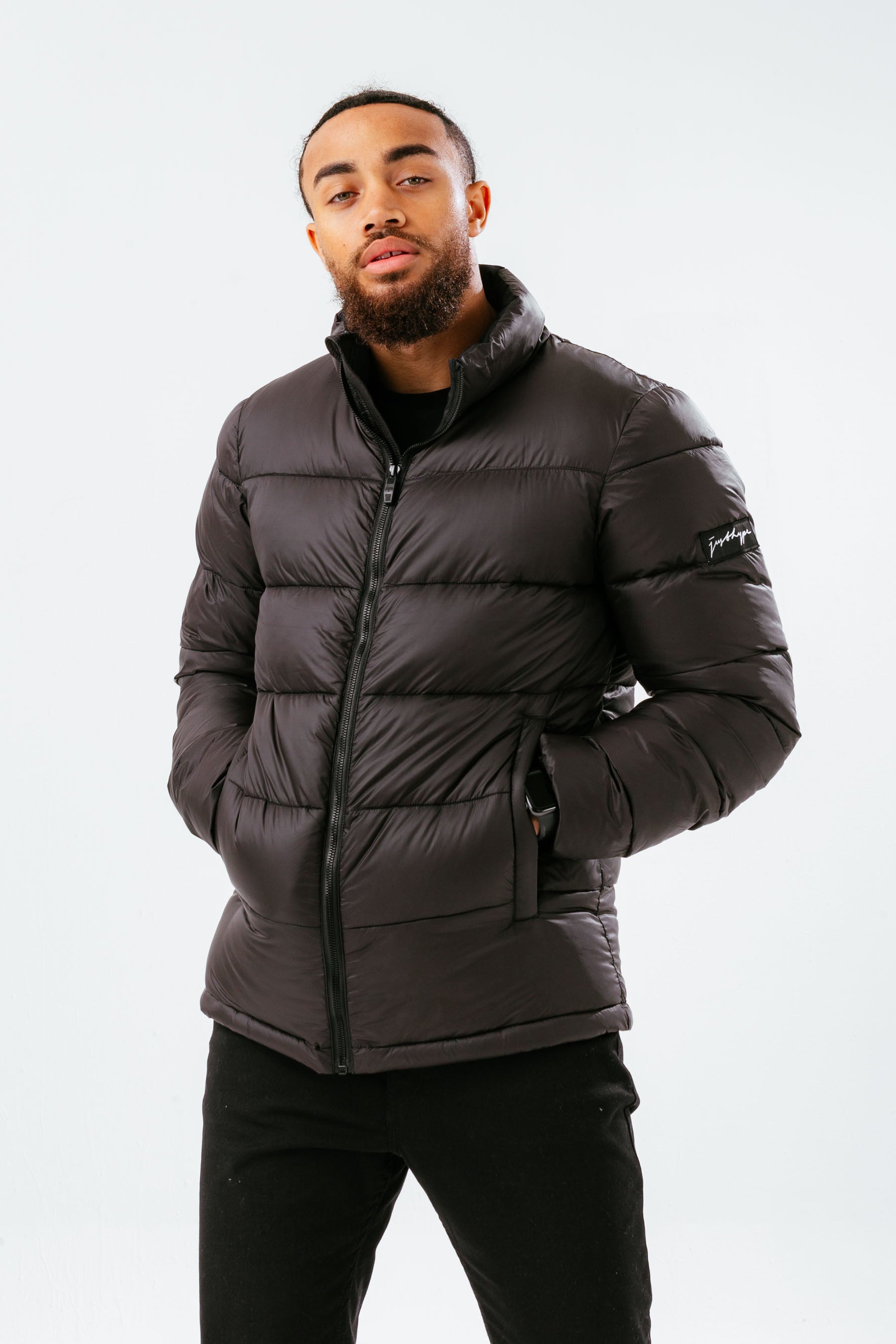 hype deep filled black puffer adult jacket