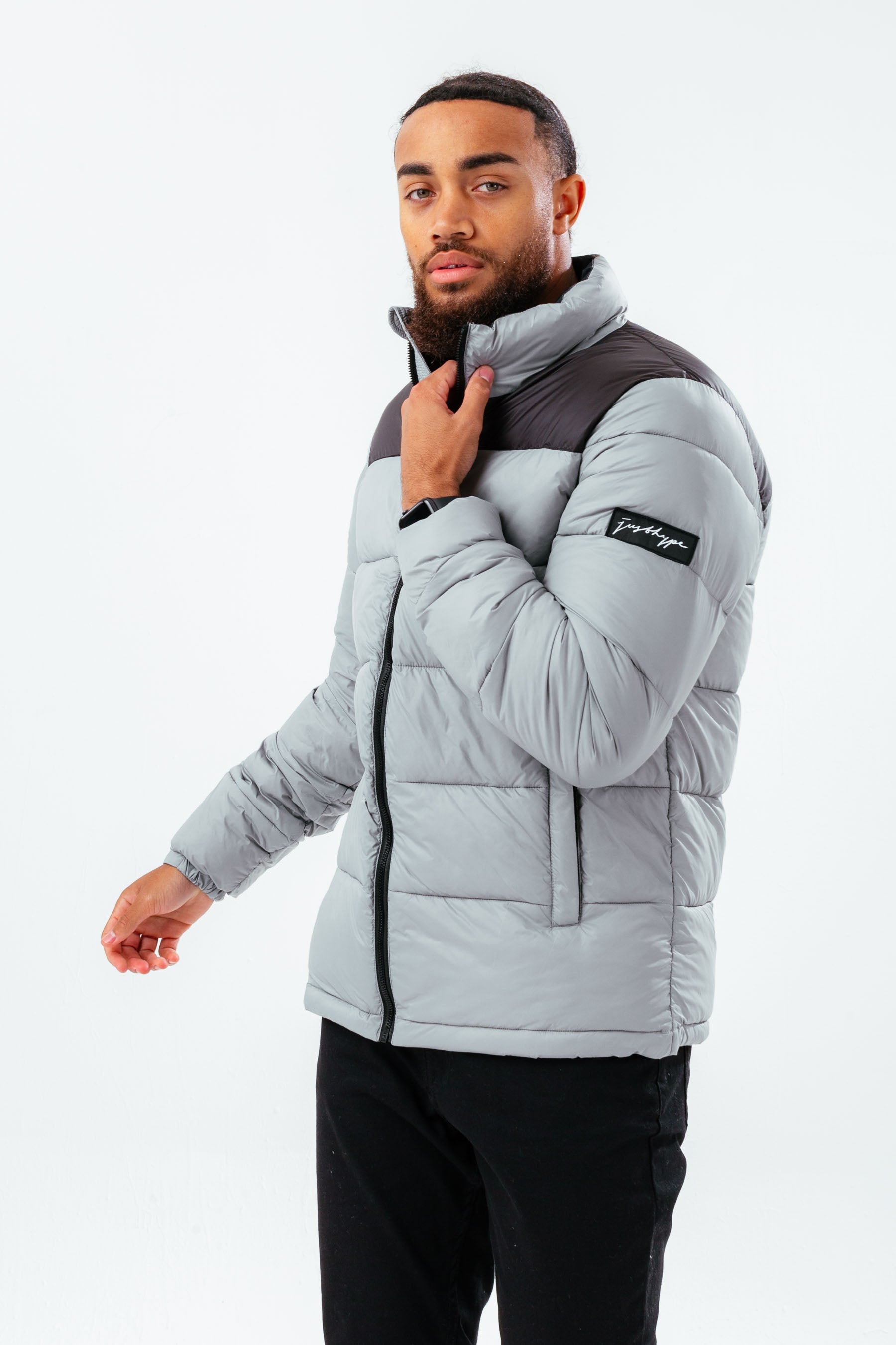 hype deep filled grey puffer adult jacket