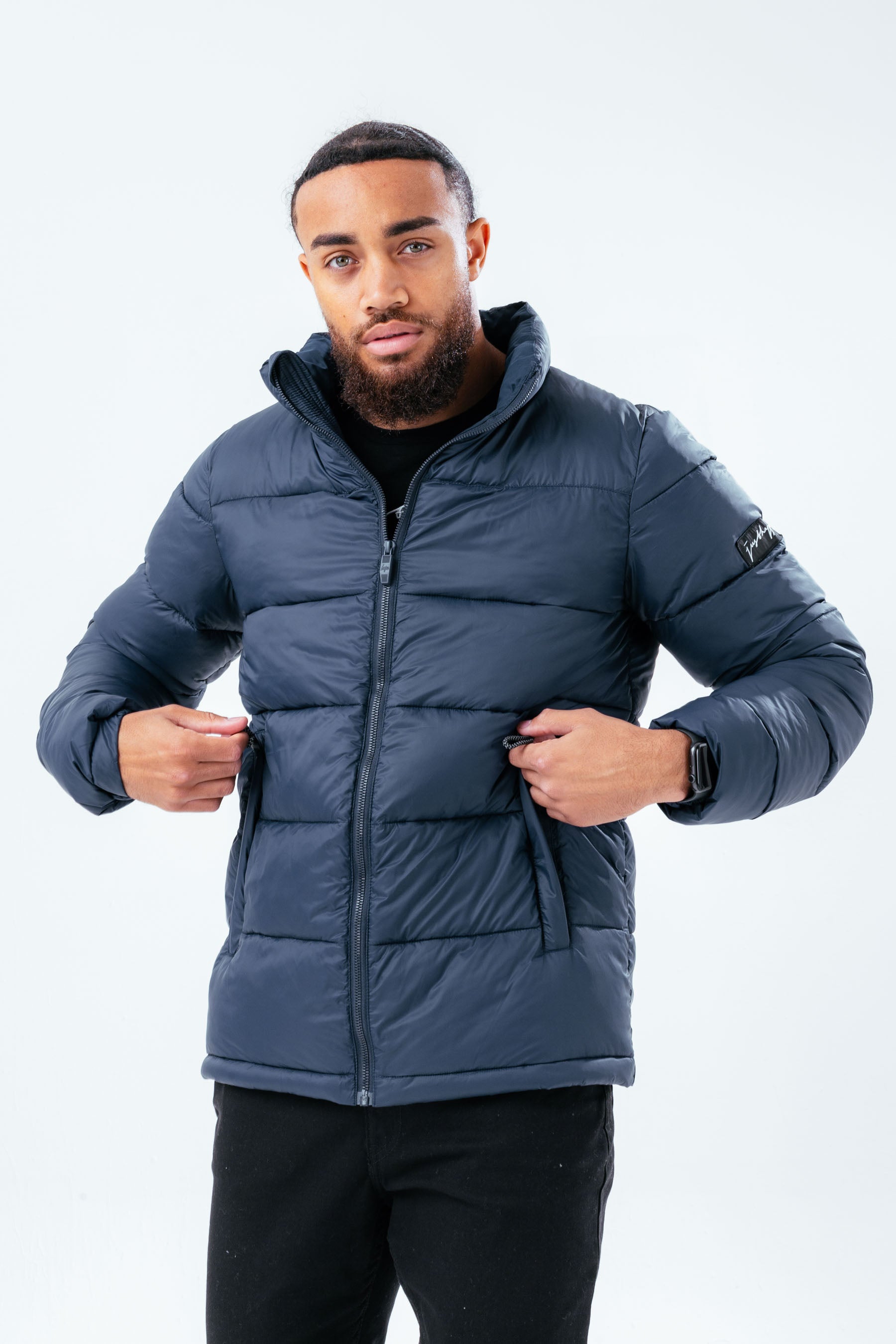 hype deep filled navy puffer adult jacket