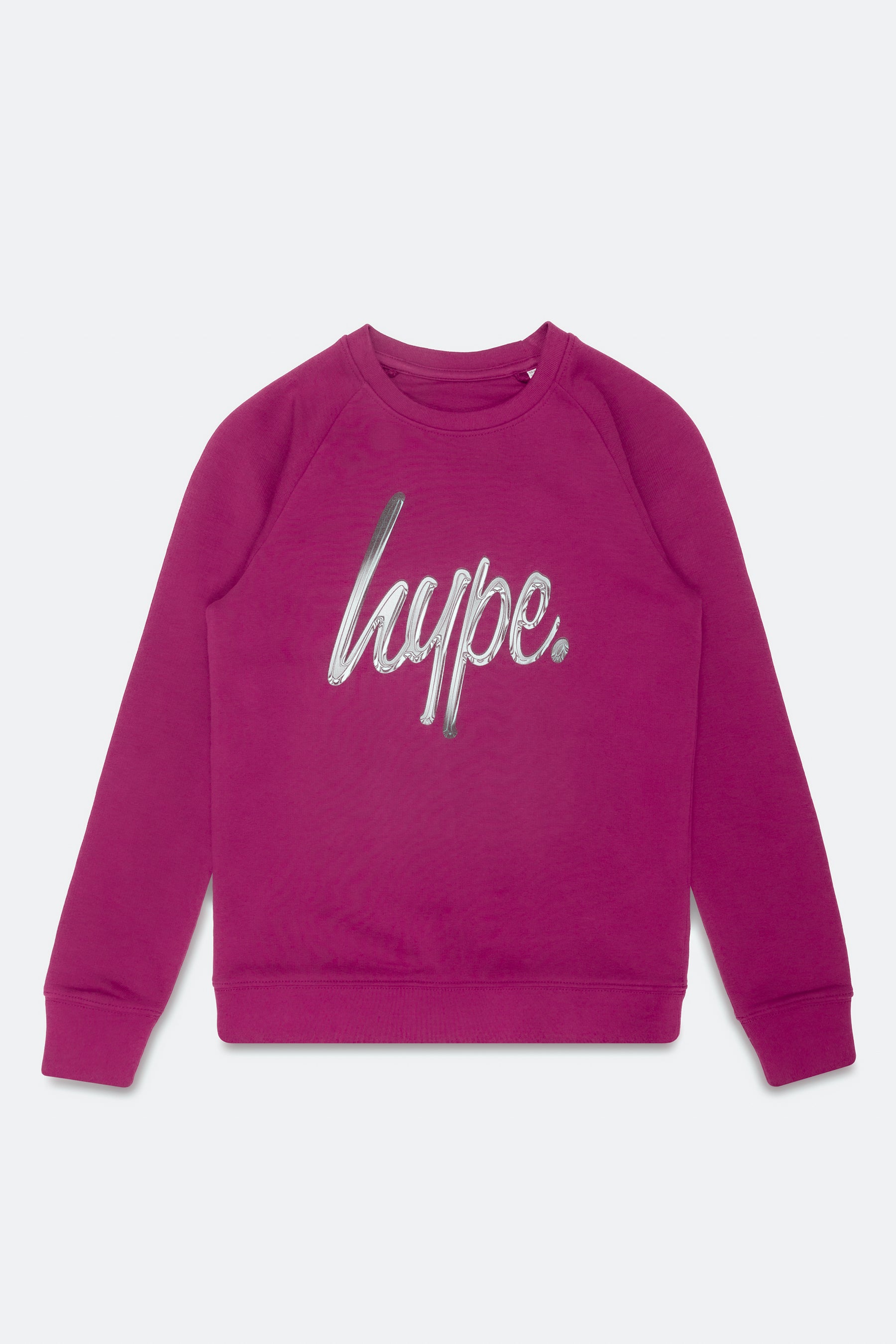 hype kids fuchsia monotone script crew neck