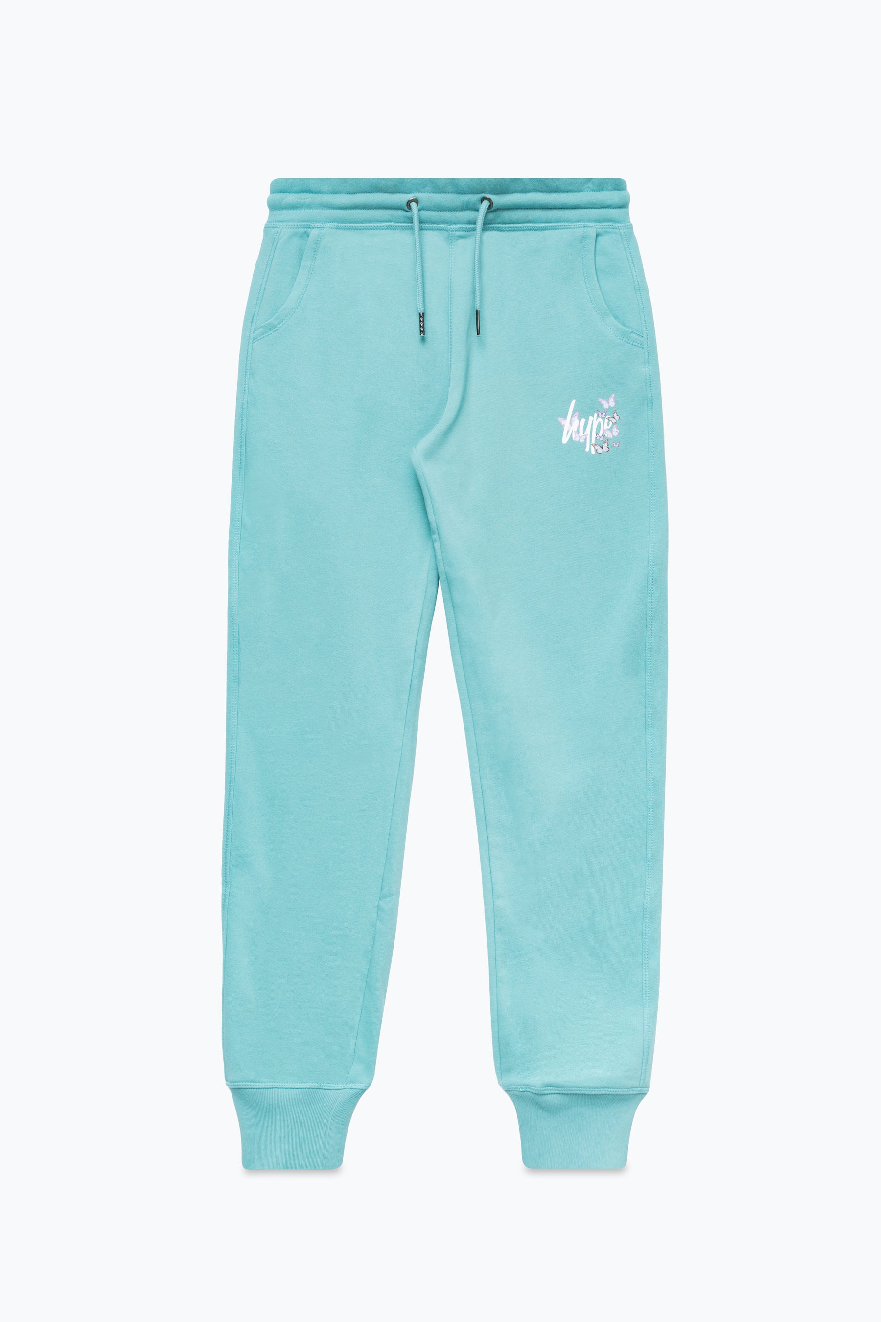 hype kids teal butterfly script joggers