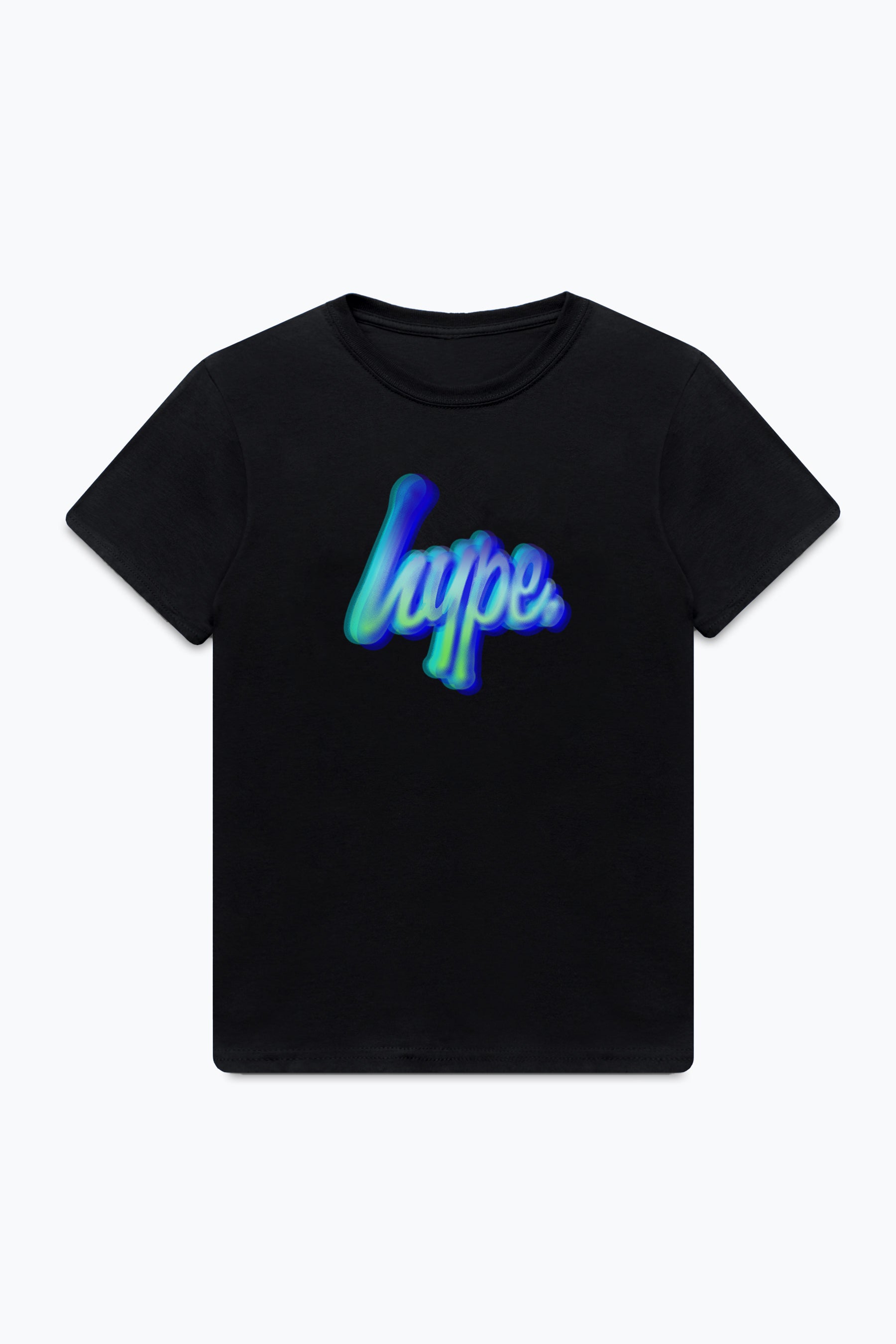 hype kids black glow script t-shirt