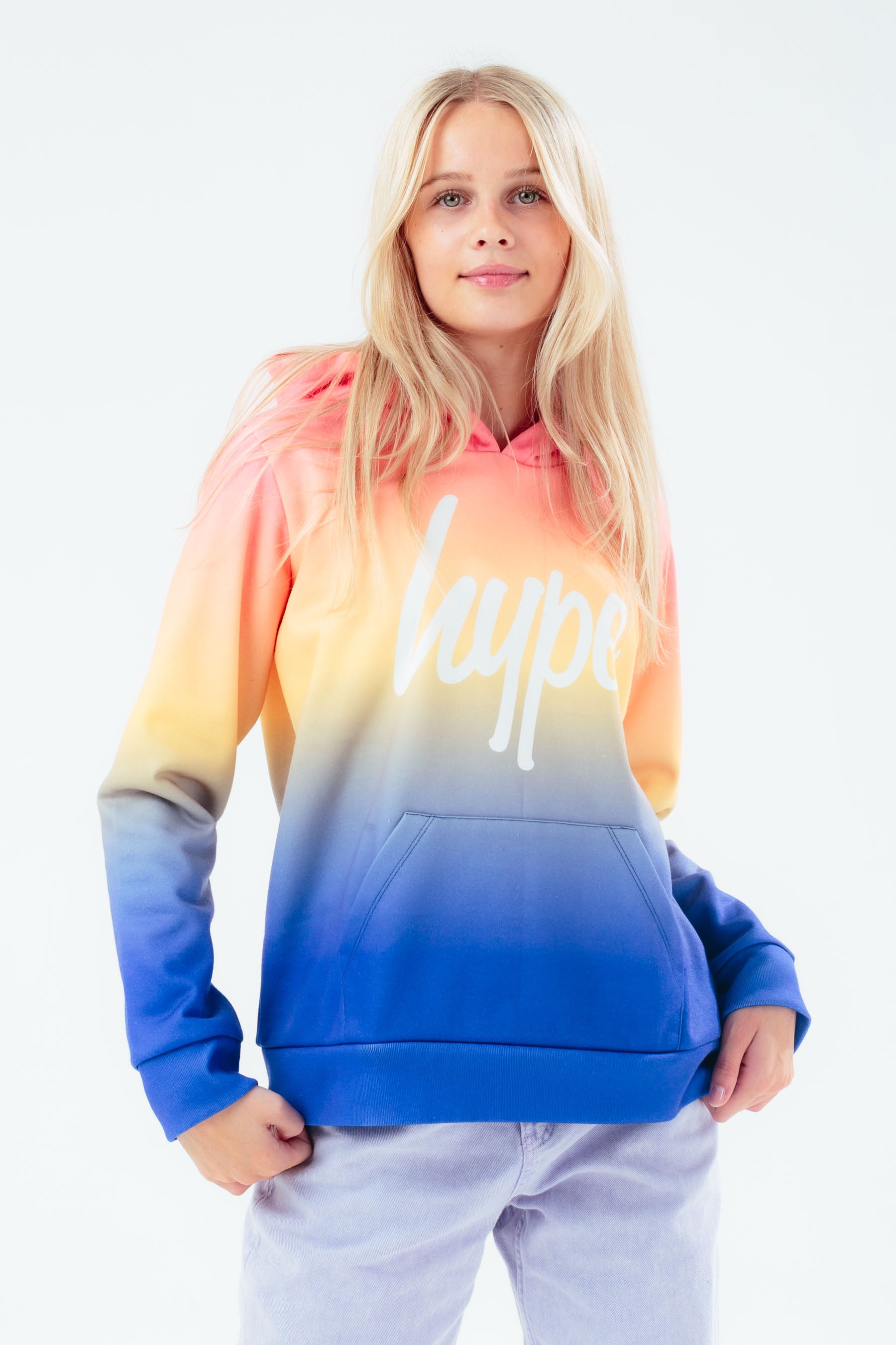 hype multi gradient girls pullover hoodie
