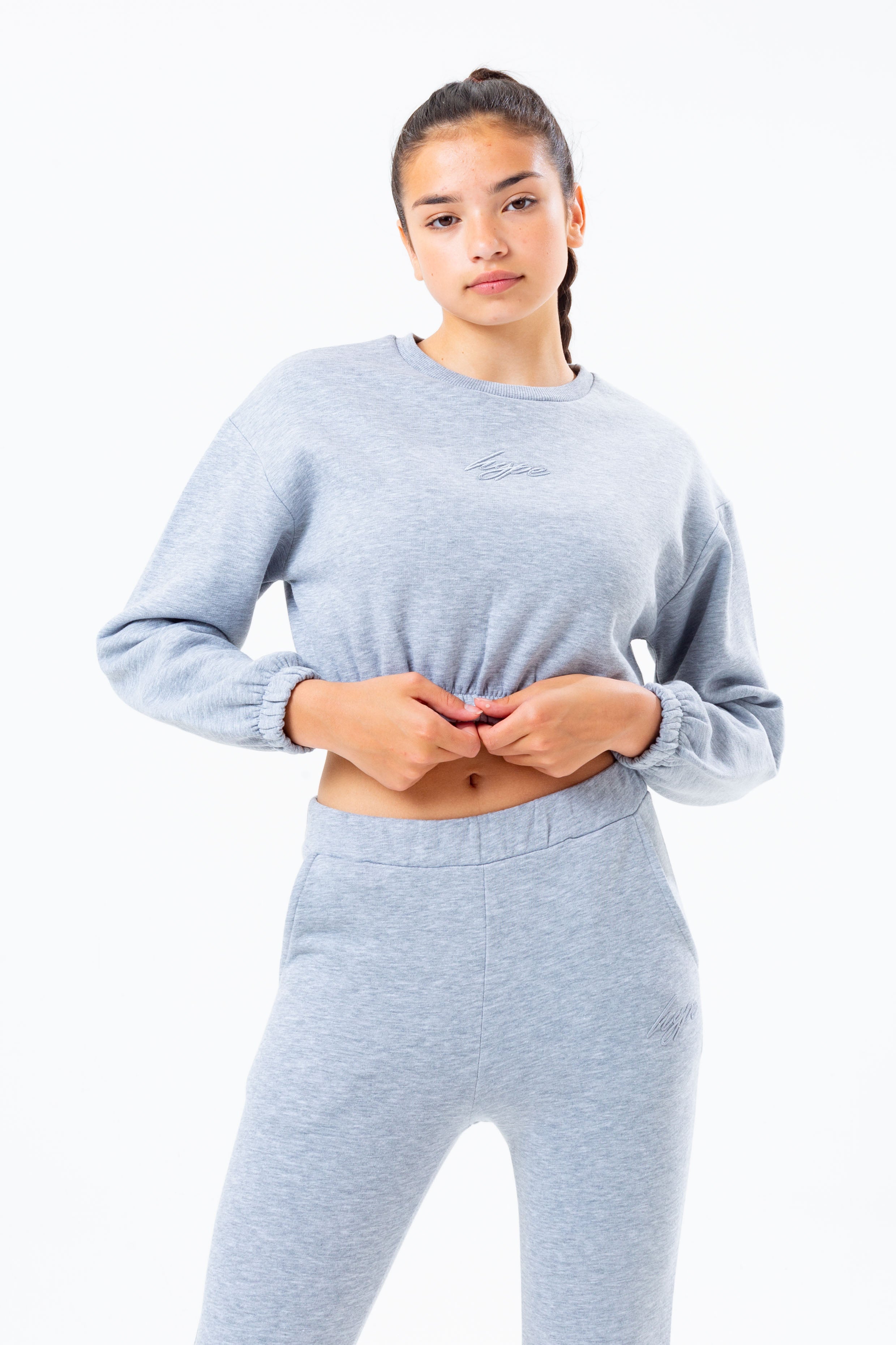hype grey side drawstring girls sweatshirt