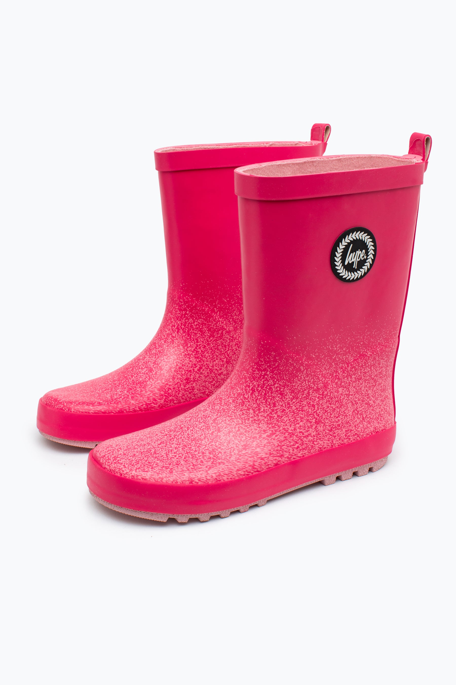 hype kids unisex pink speckle fade wellies