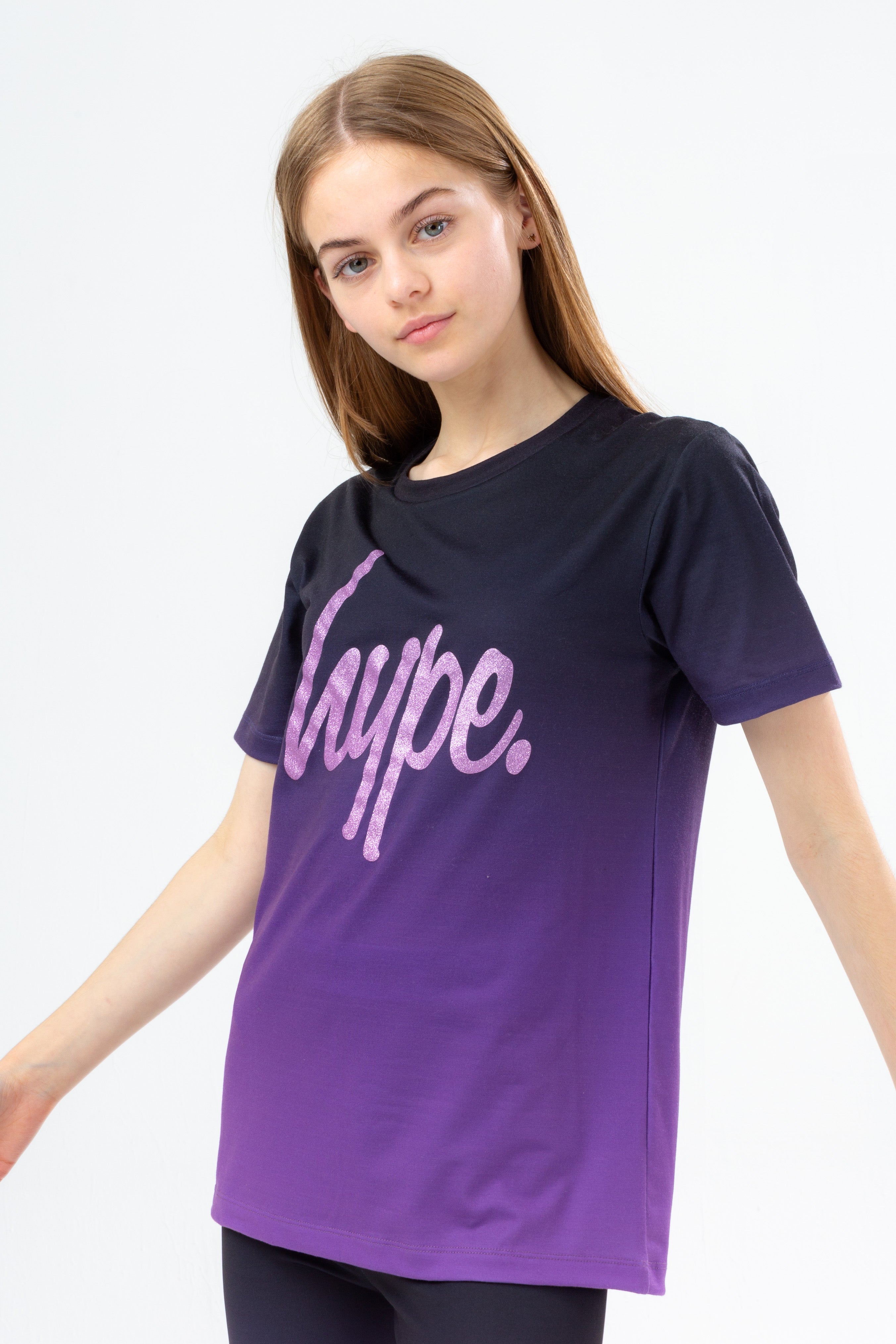 hype girls lilac fade glitter t-shirt