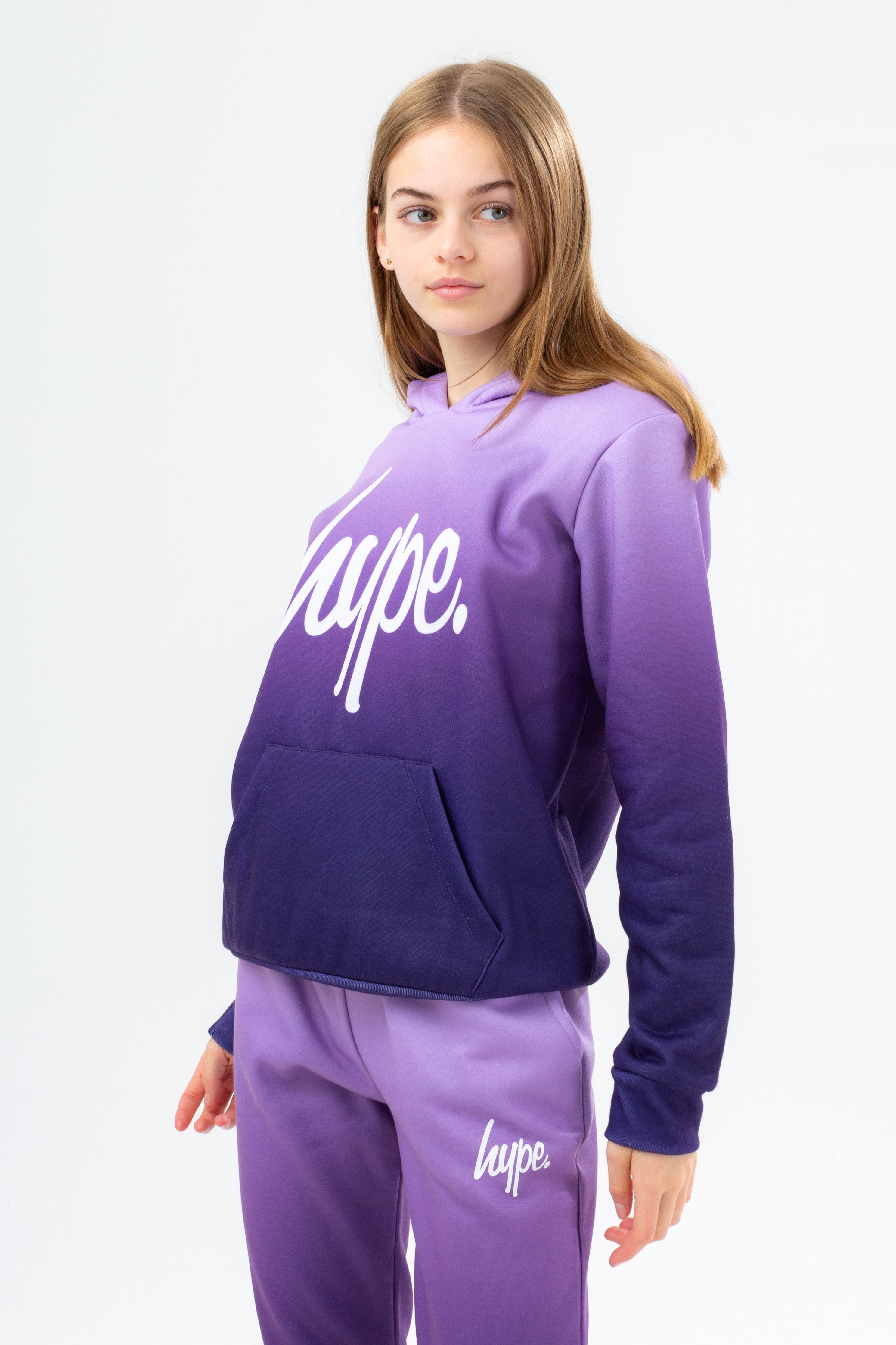 hype girls purple subtle fade hoodie