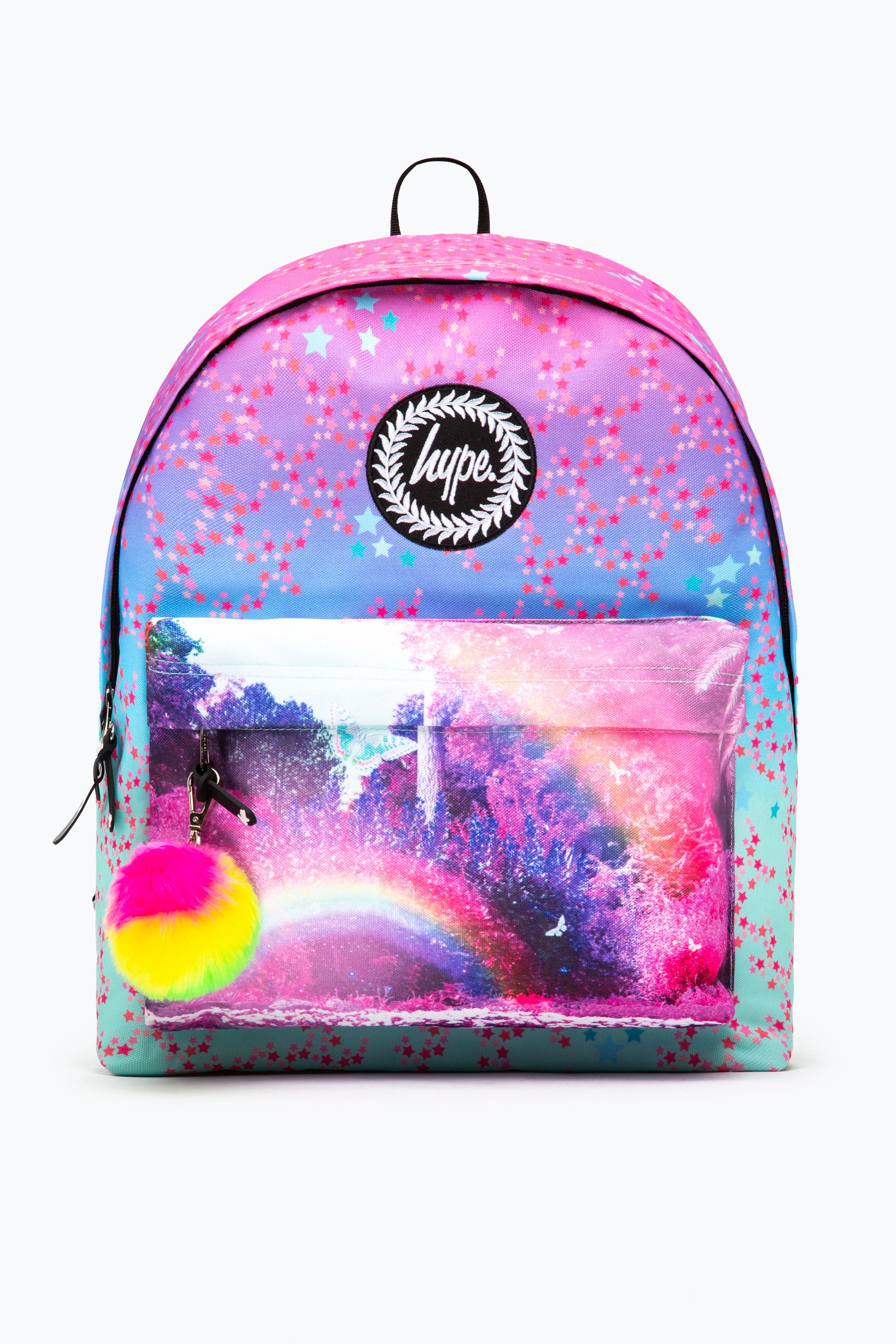 hype pink & blue gradient rainbow backpack