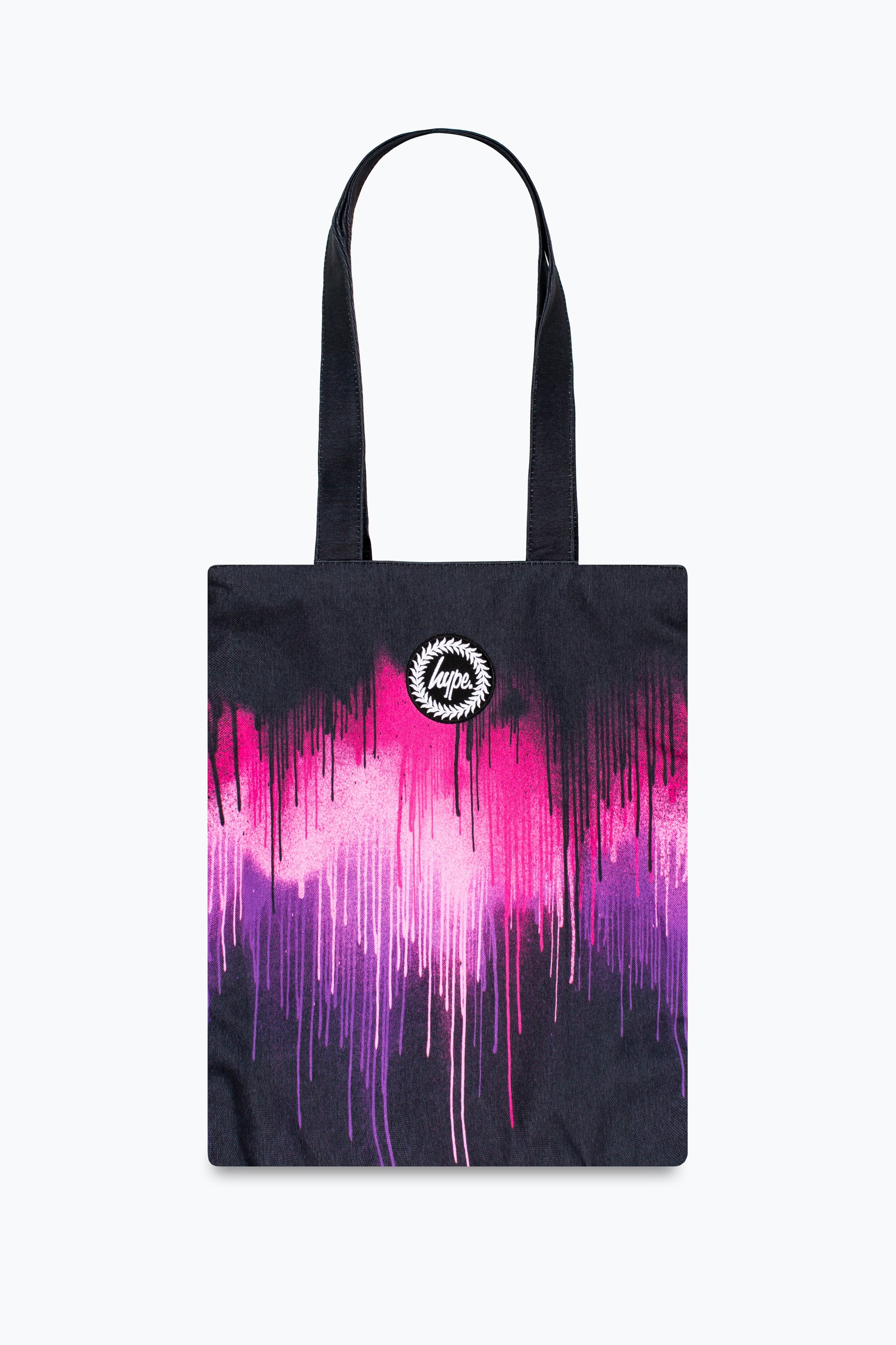 hype purple & pink drip tote bag