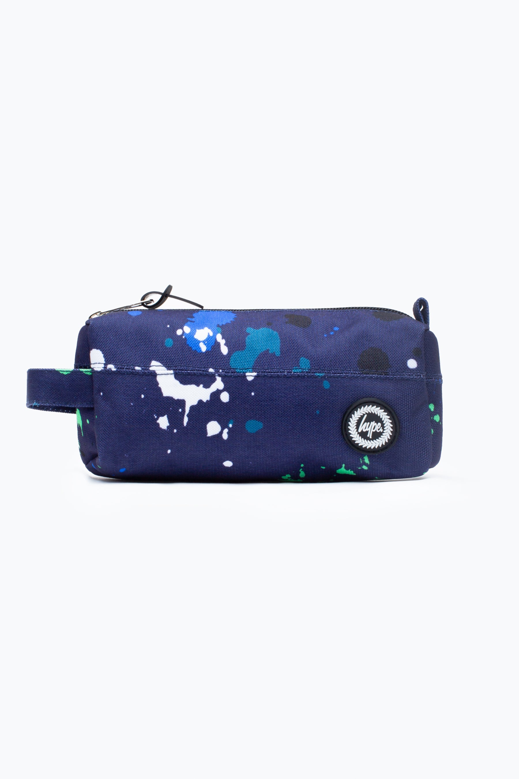 hype blue green white large splat pencil case