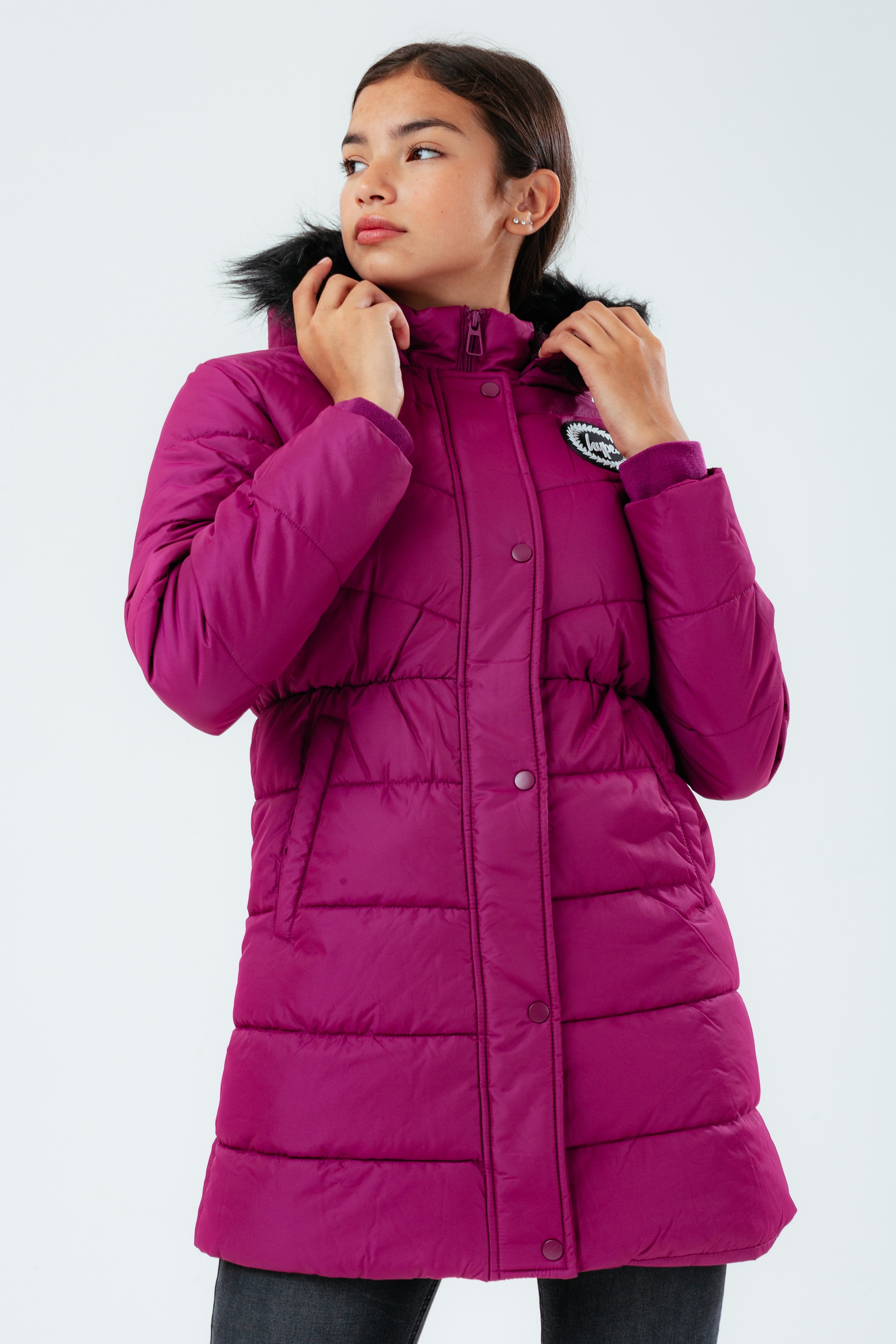 hype berry longline padded girls parker jacket