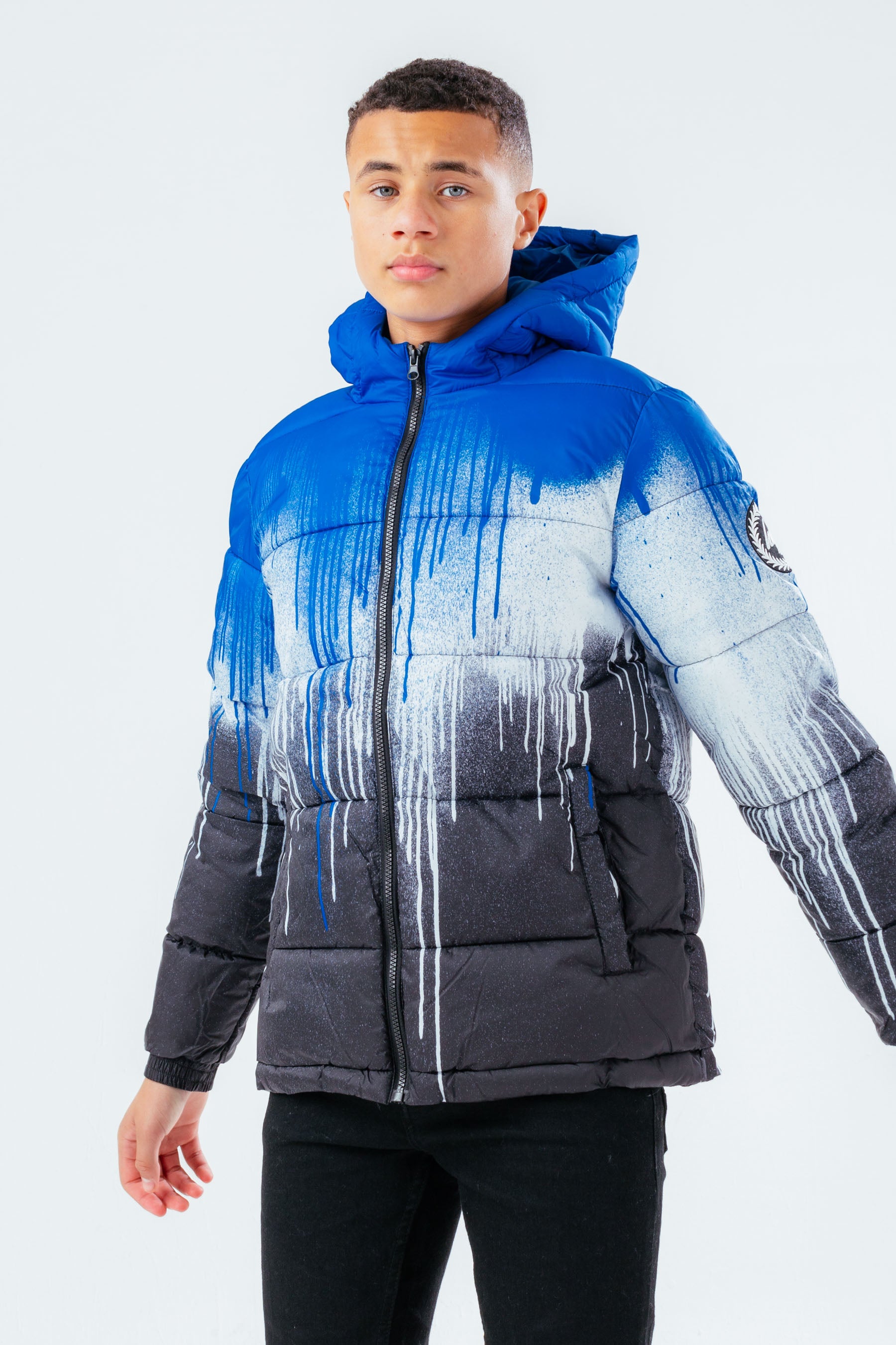 hype blue drip boys puffer jacket