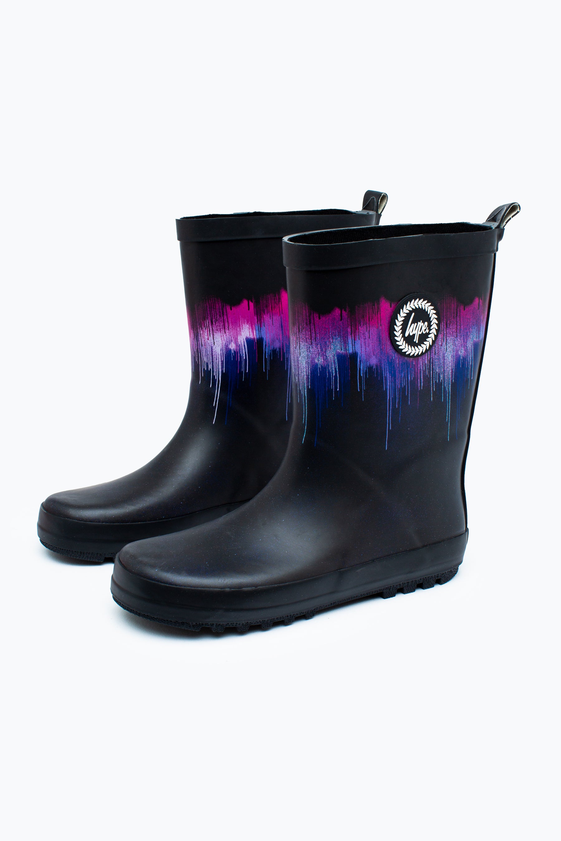 hype girls pink purple drips wellies