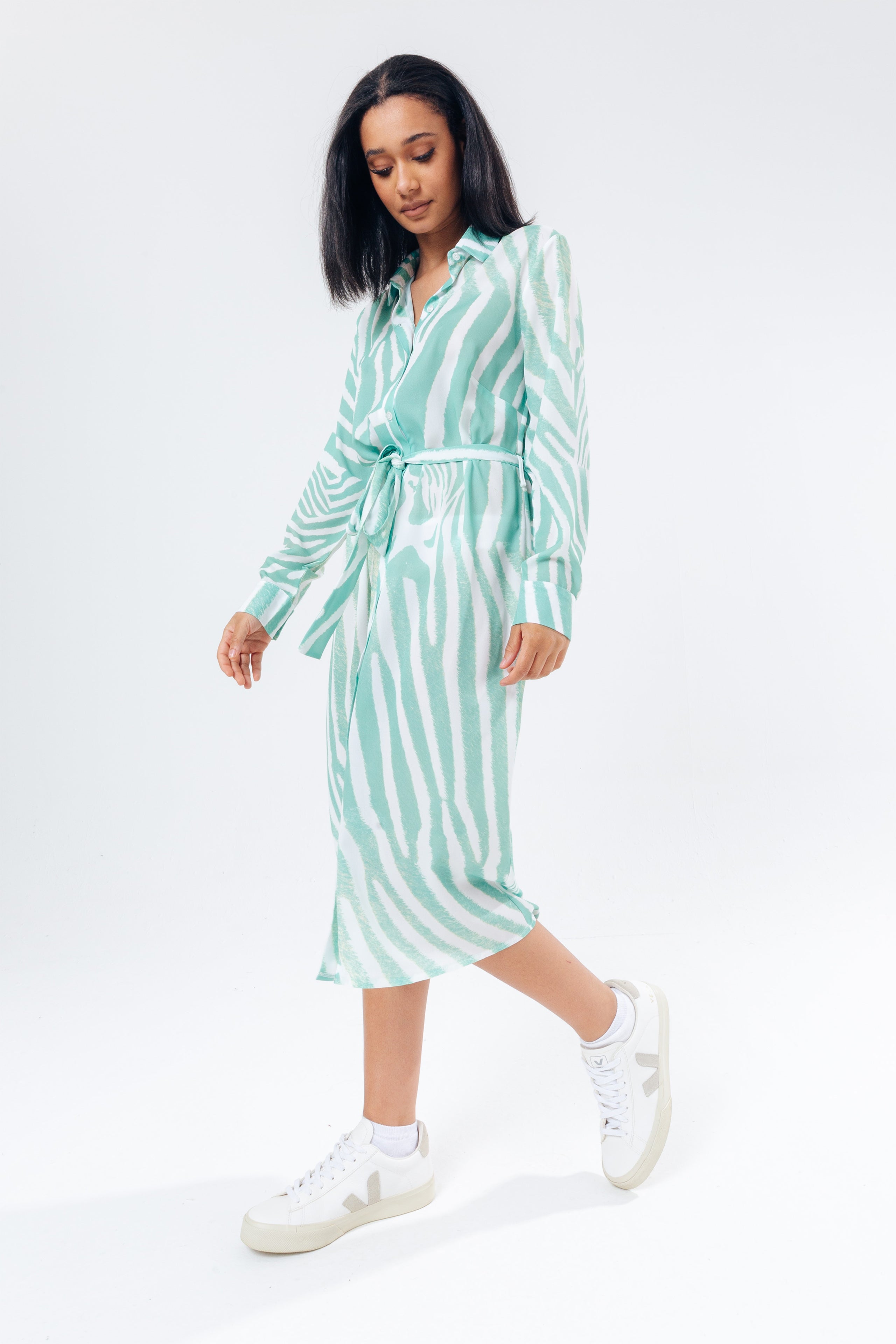 hype mint zebra womens shirt dress