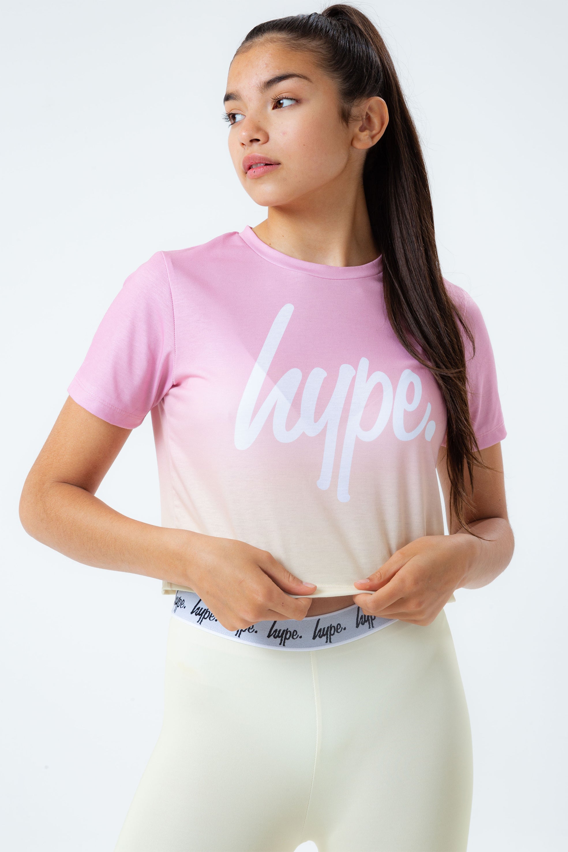 hype sherbet fade girls crop t-shirt