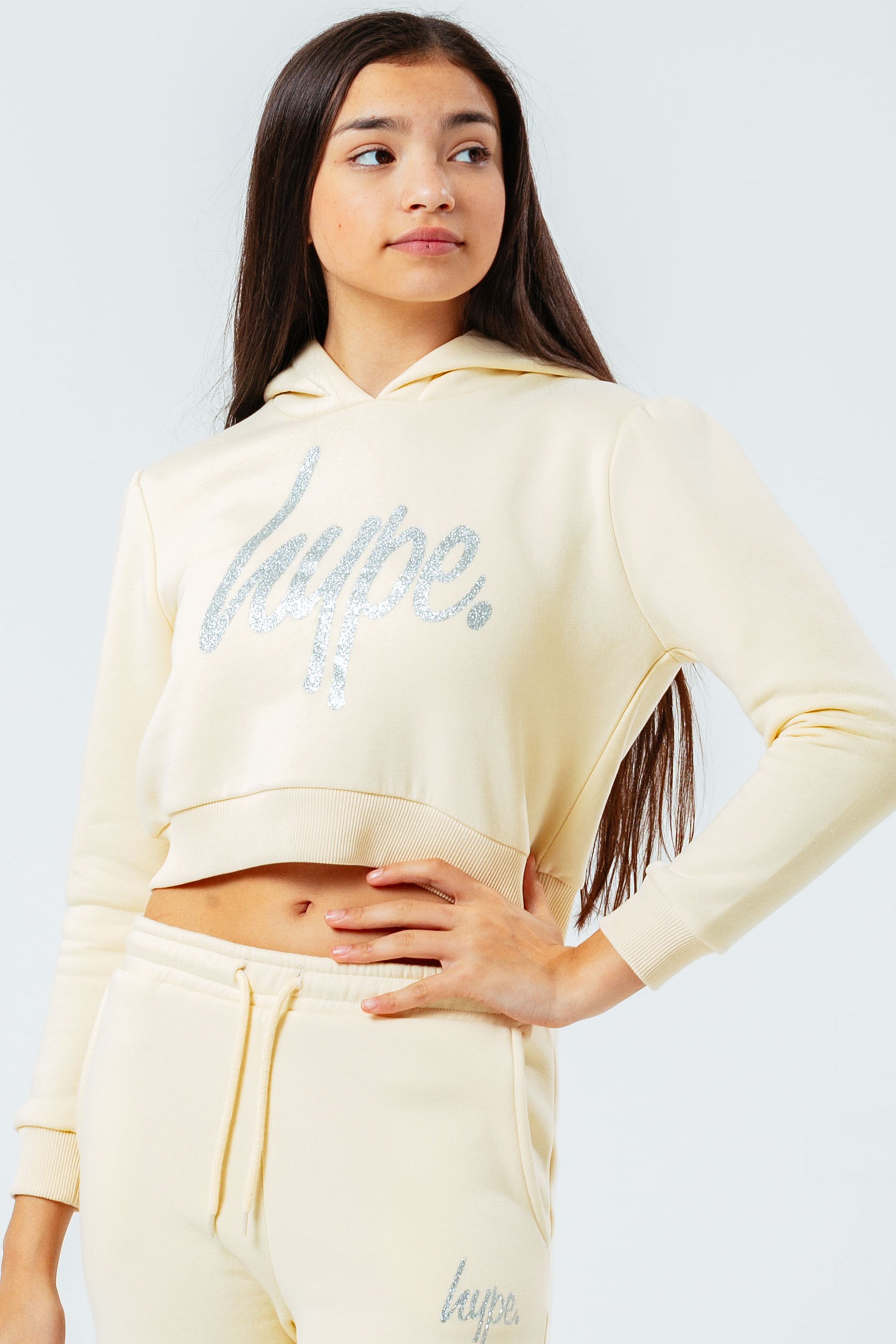 hype lemon balloon sleeve girls pullover hoodie